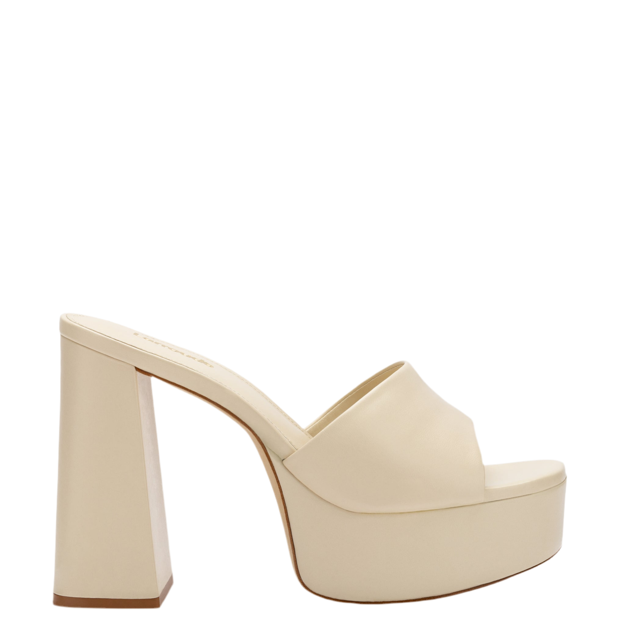 Dolly Mule In Ivory Leather by Larroudé