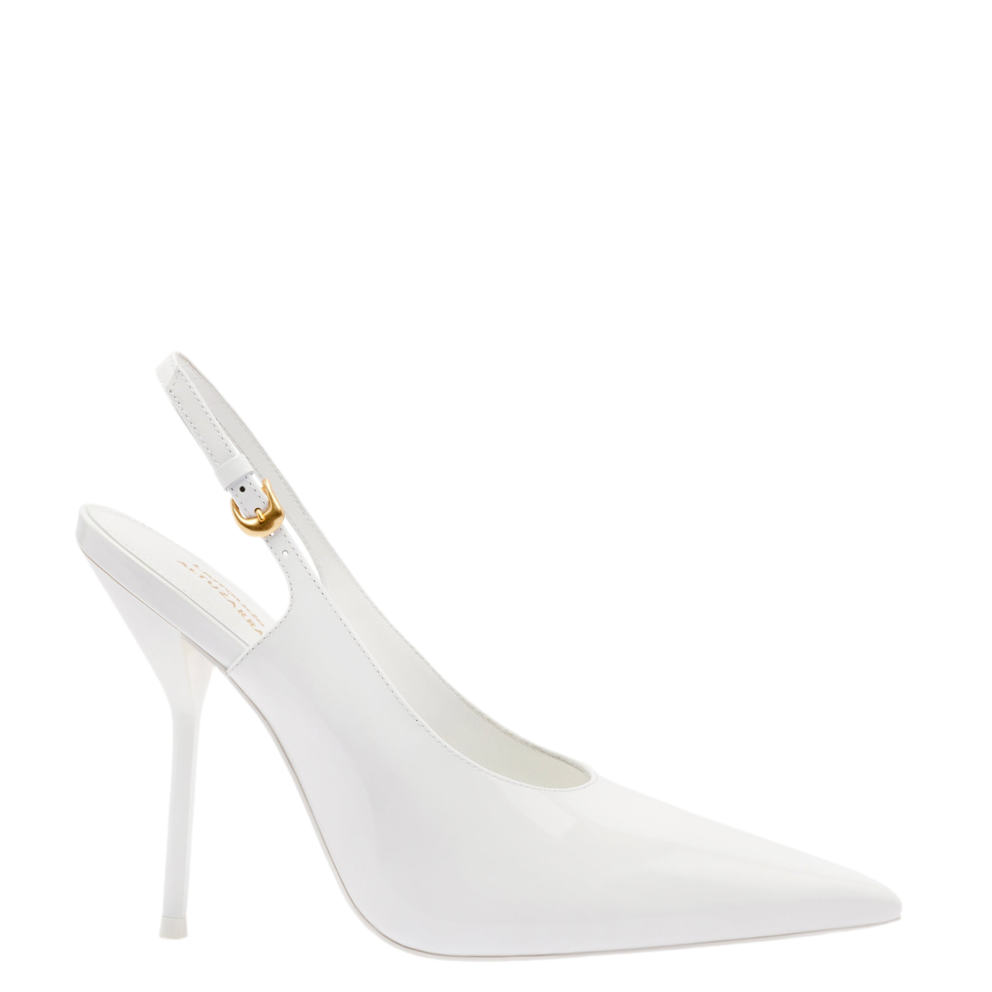 Larroudé x Altuzarra Pump In White Patent Leather by Larroudé