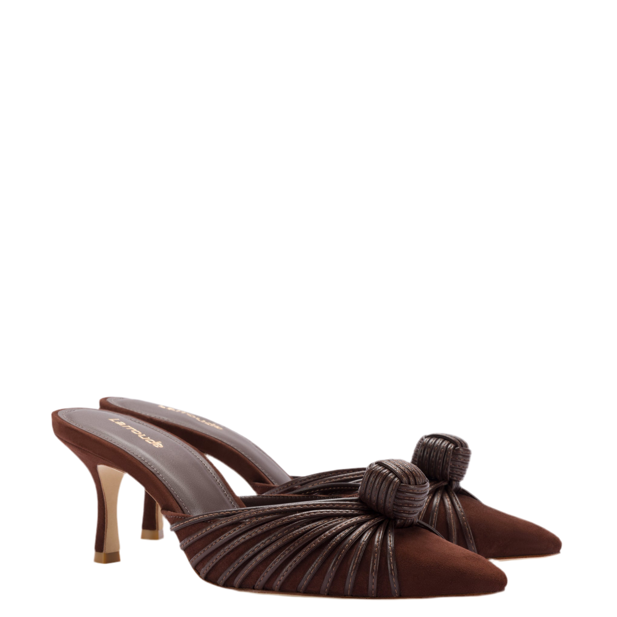 Mini Valerie Pump In Brown Suede by Larroudé