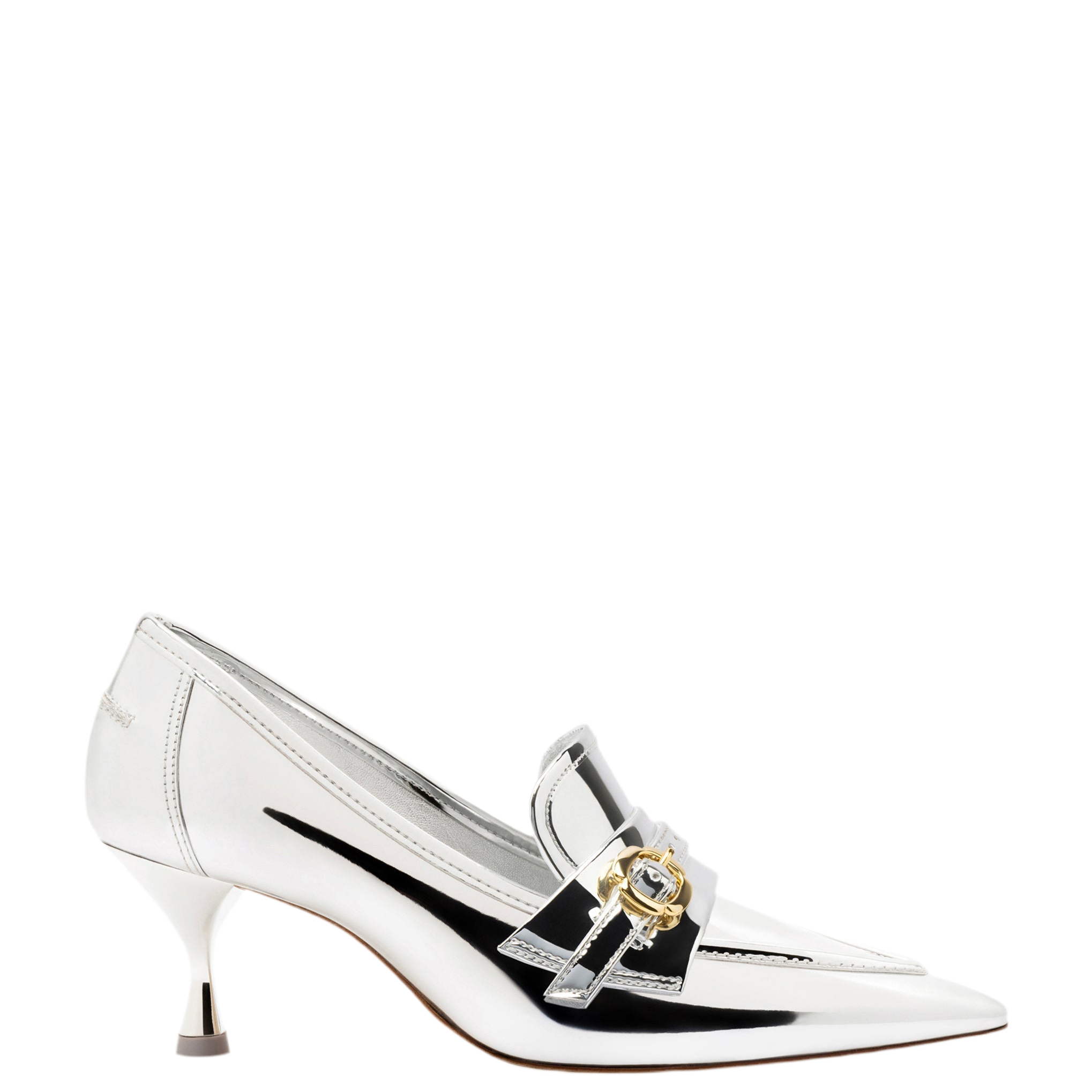 Susan Pump In Silver Specchio by Larroudé