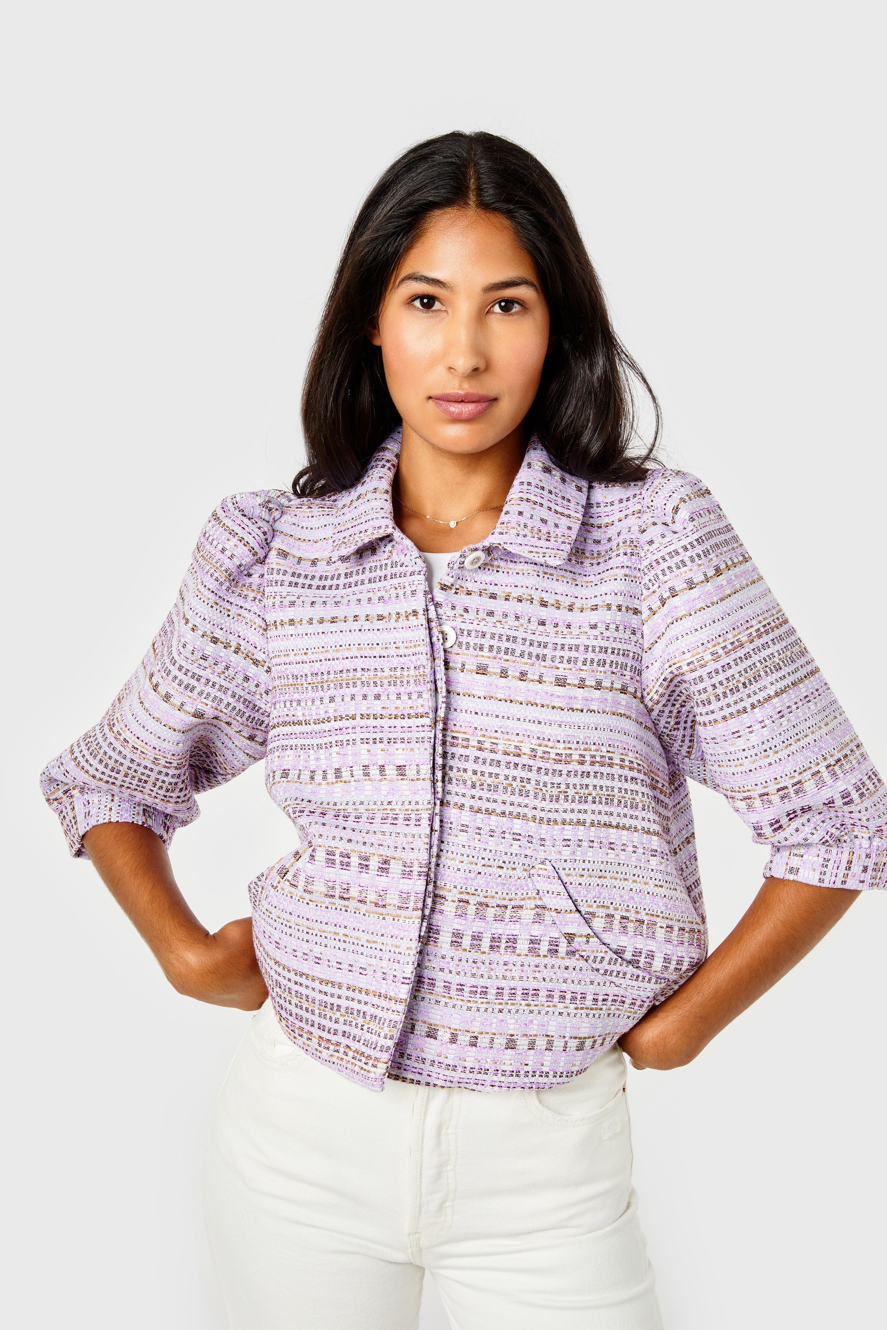 Colby Jacket-Tweed-Lavender by Cartolina