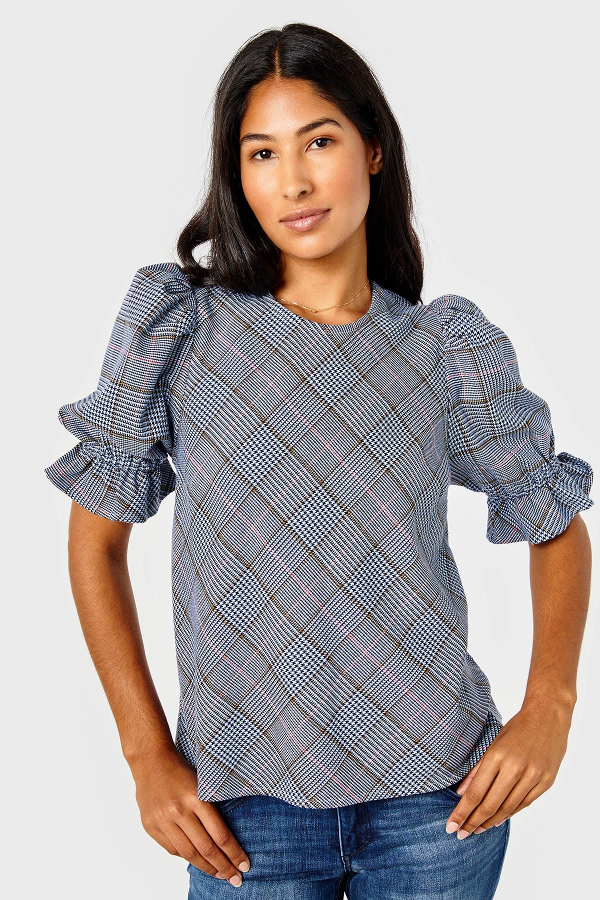 Connie Anne Top-Tweed-Cerulean by Cartolina