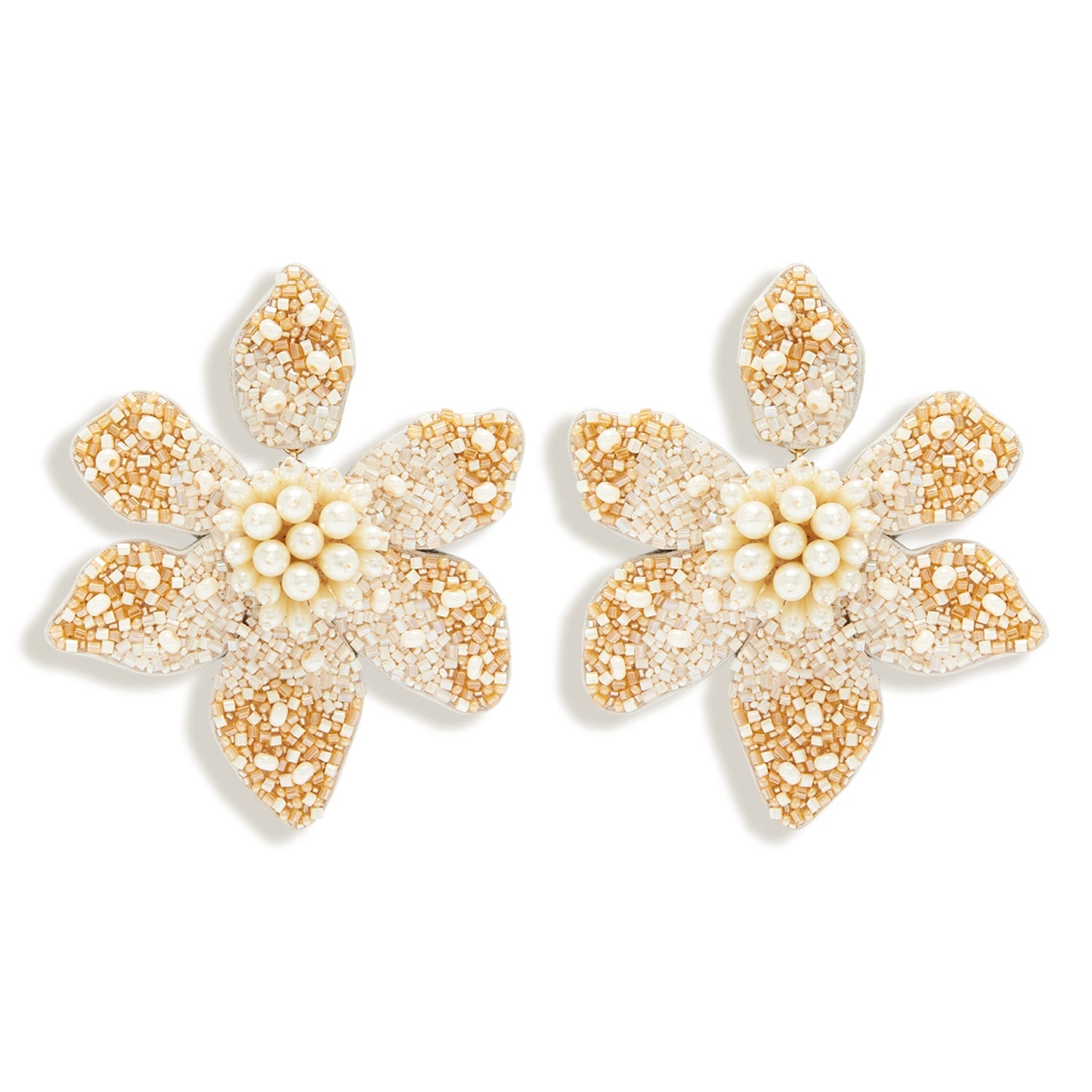 Camellia Pearl Earrings Cream by Mignonne Gavigan