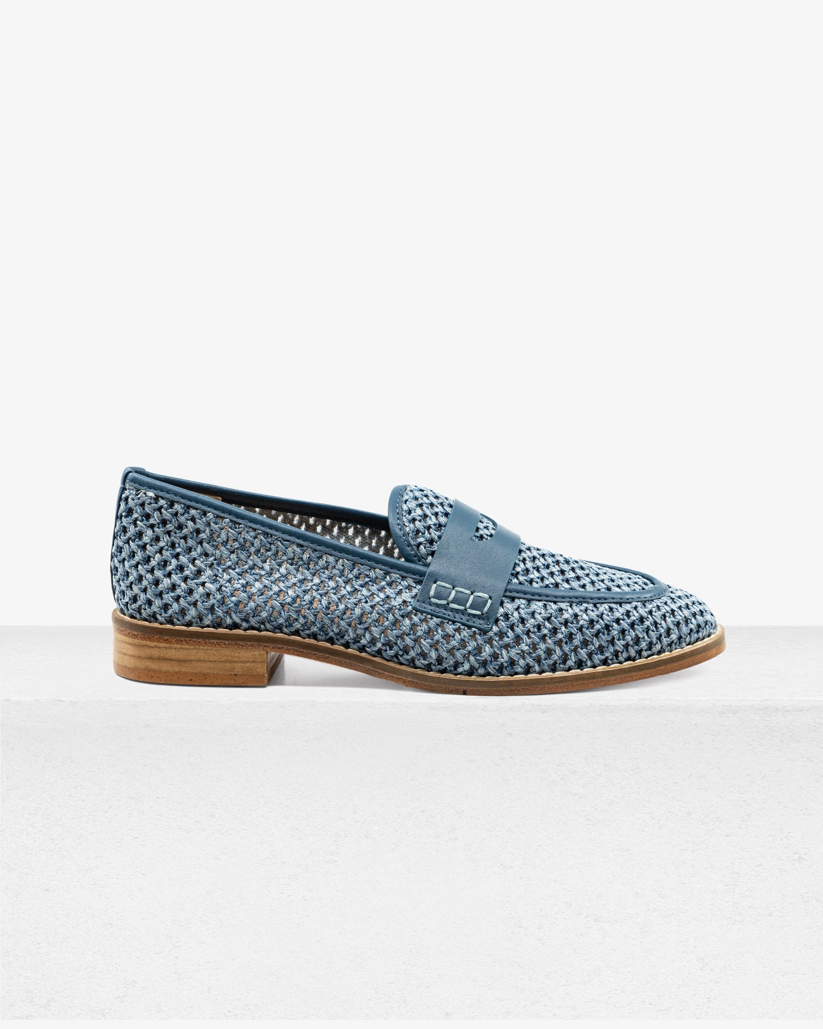 Camila Blue Raffia Loafer by Andrea Gomez