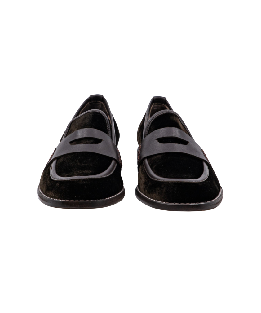 Chocolate Velvet Loafer by Andrea Gomez