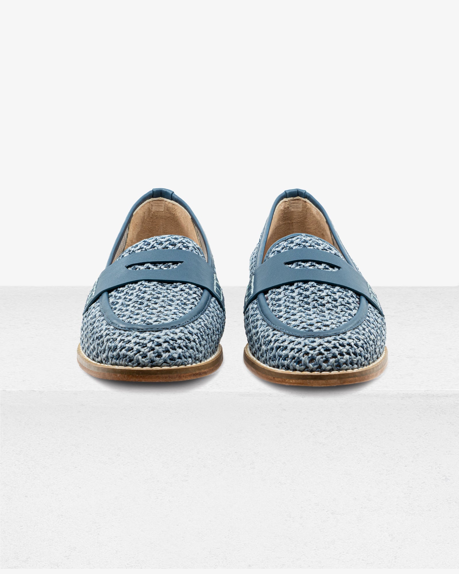 Camila Blue Raffia Loafer by Andrea Gomez