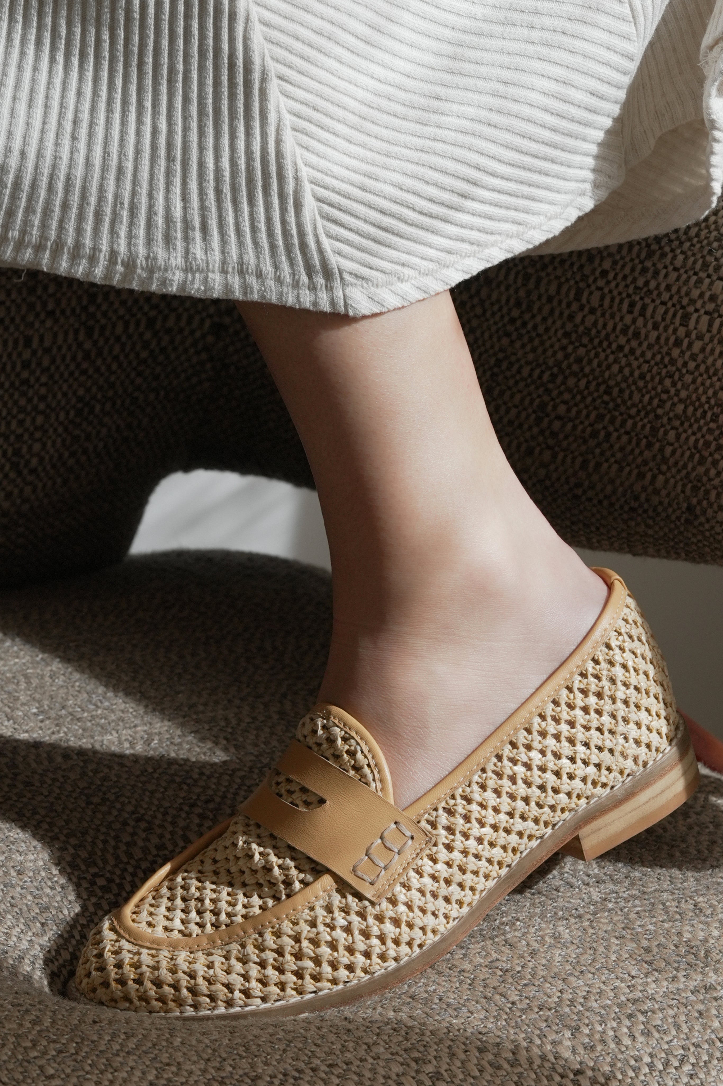 Camila Natural Raffia Loafer by Andrea Gomez