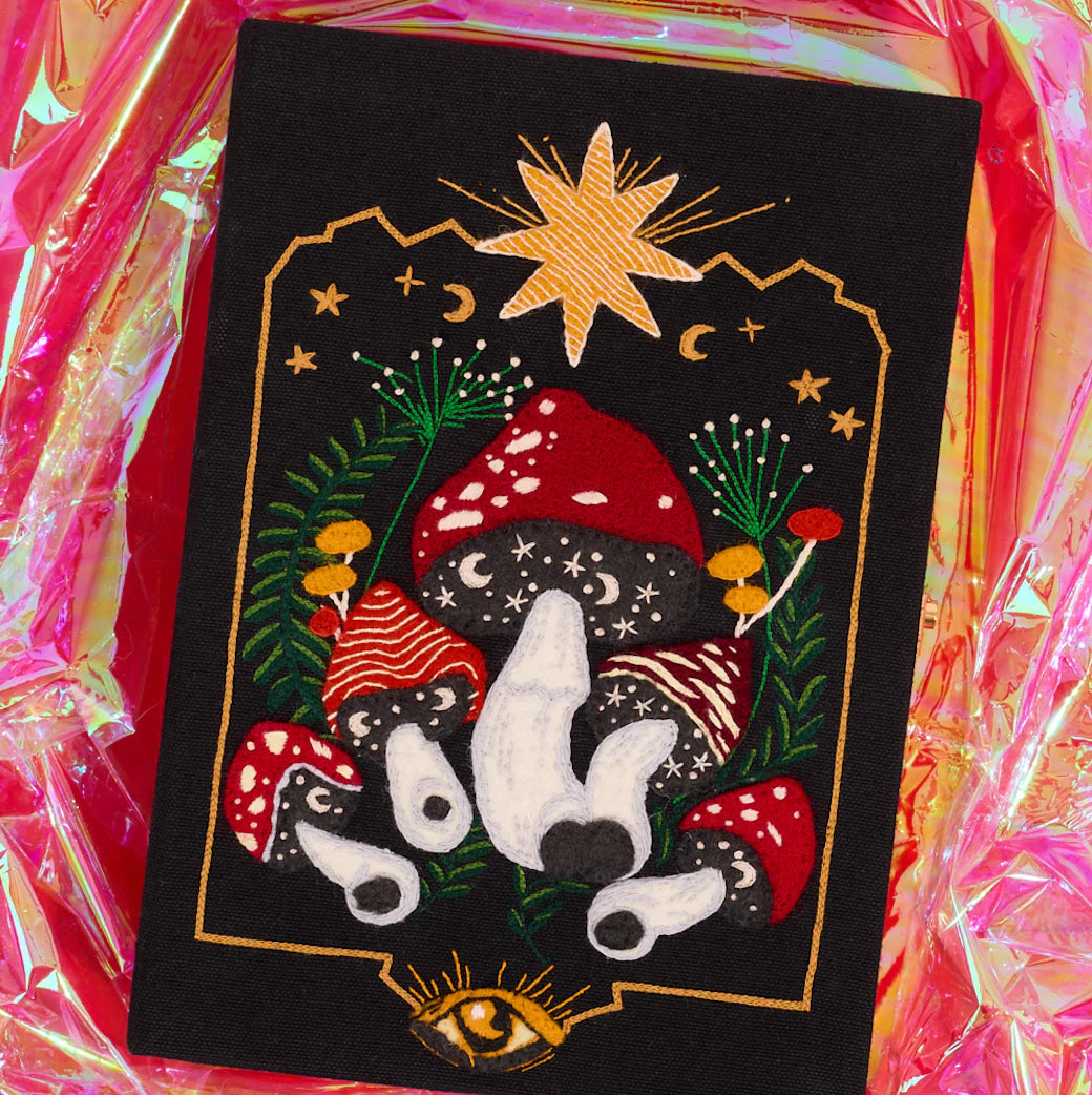 Mushrooms Under the Stars Book Clutch by Olympia Le-Tan