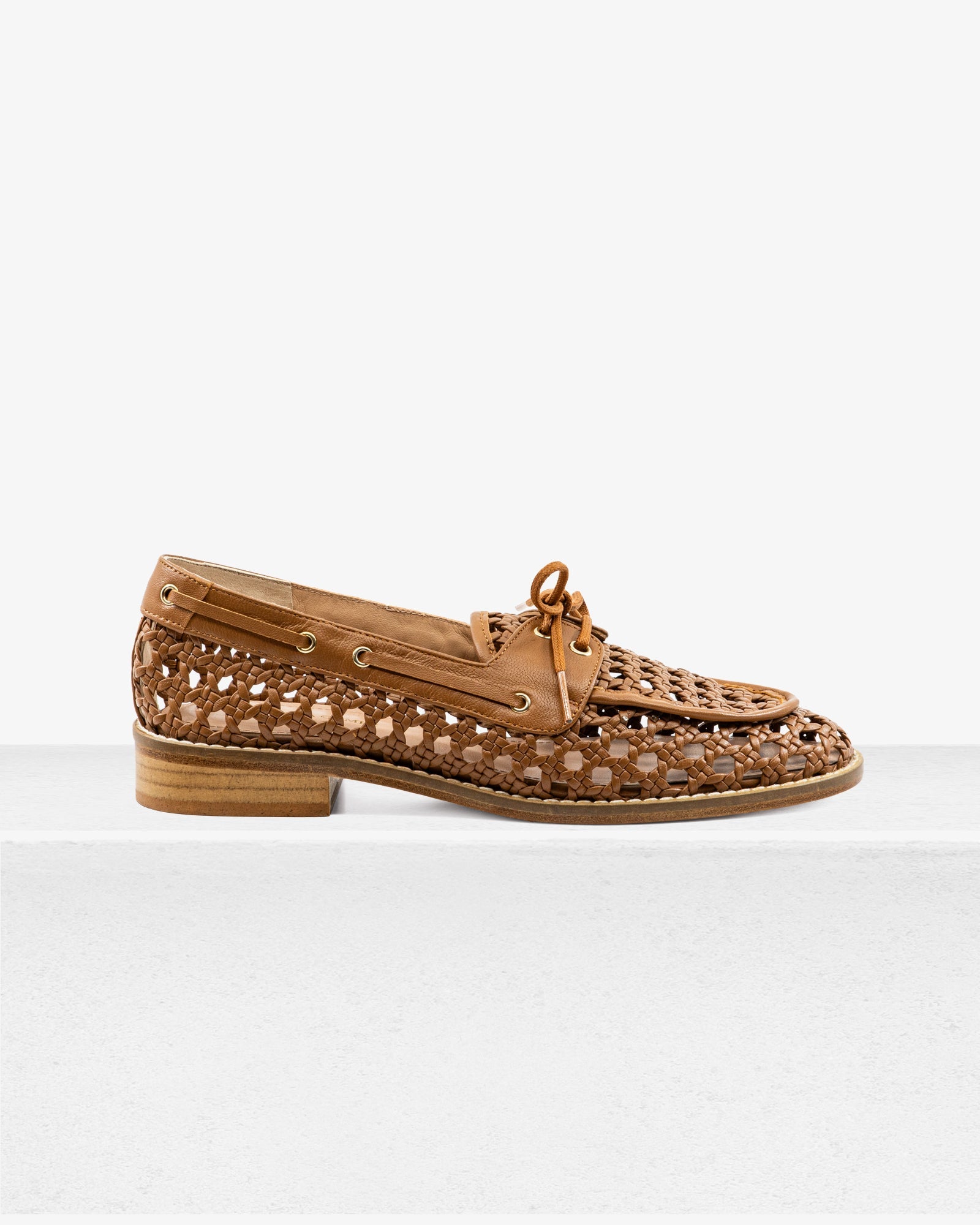 Carla Camel Leather Loafer by Andrea Gomez