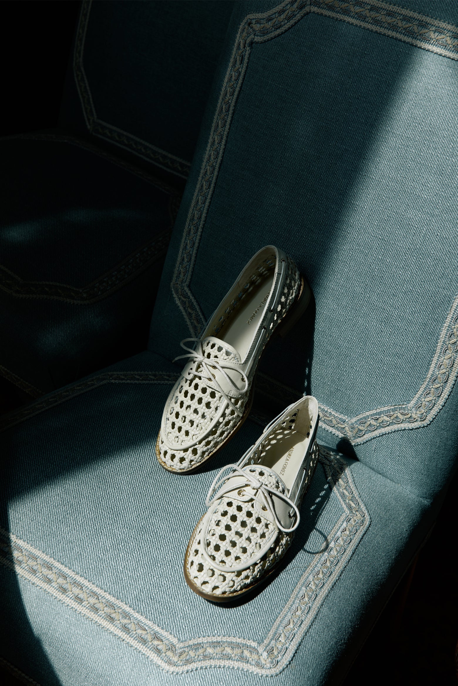 Carla White Leather Loafer by Andrea Gomez