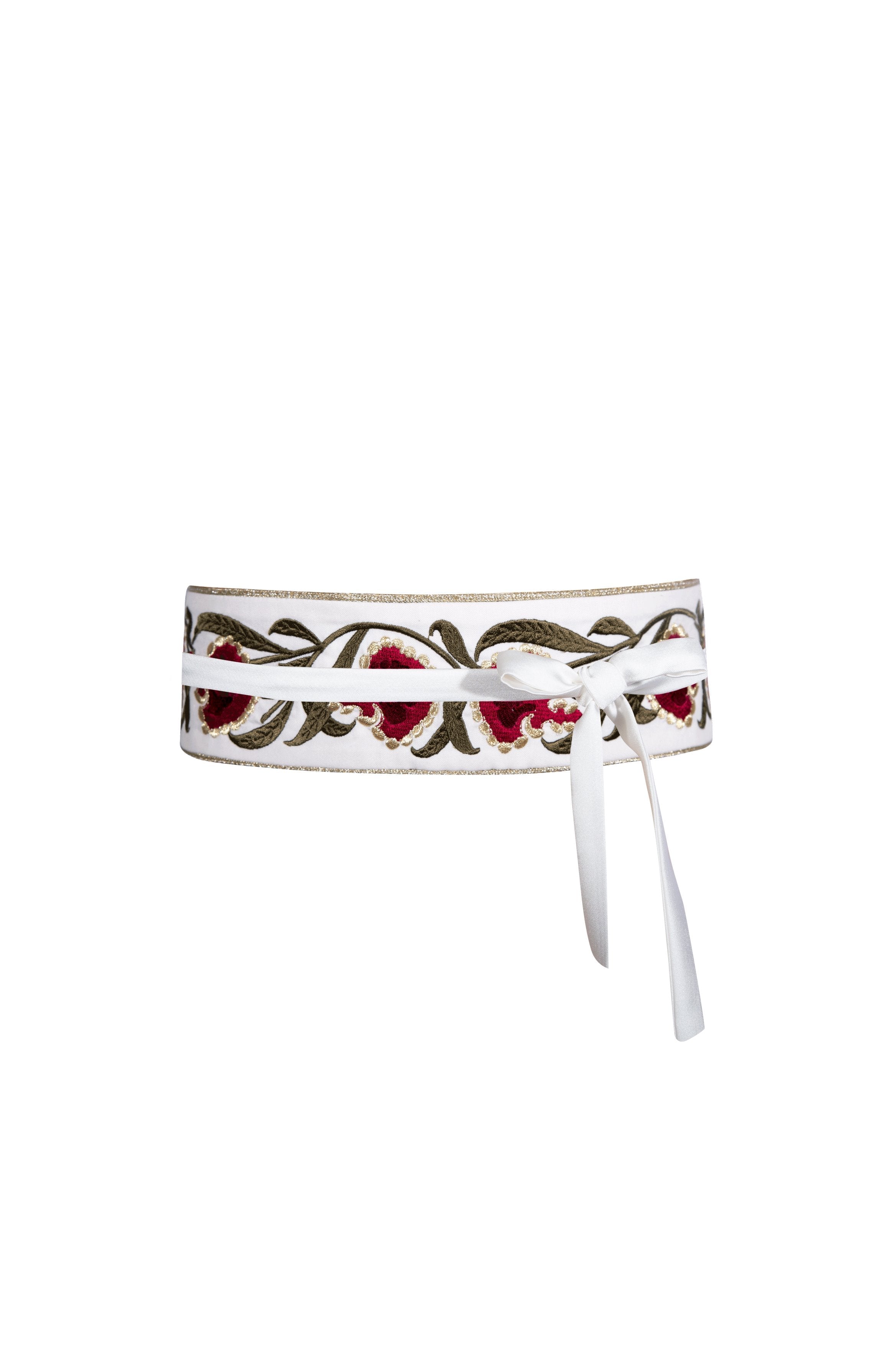 Carnation Belt - White/Red by Rosewater House