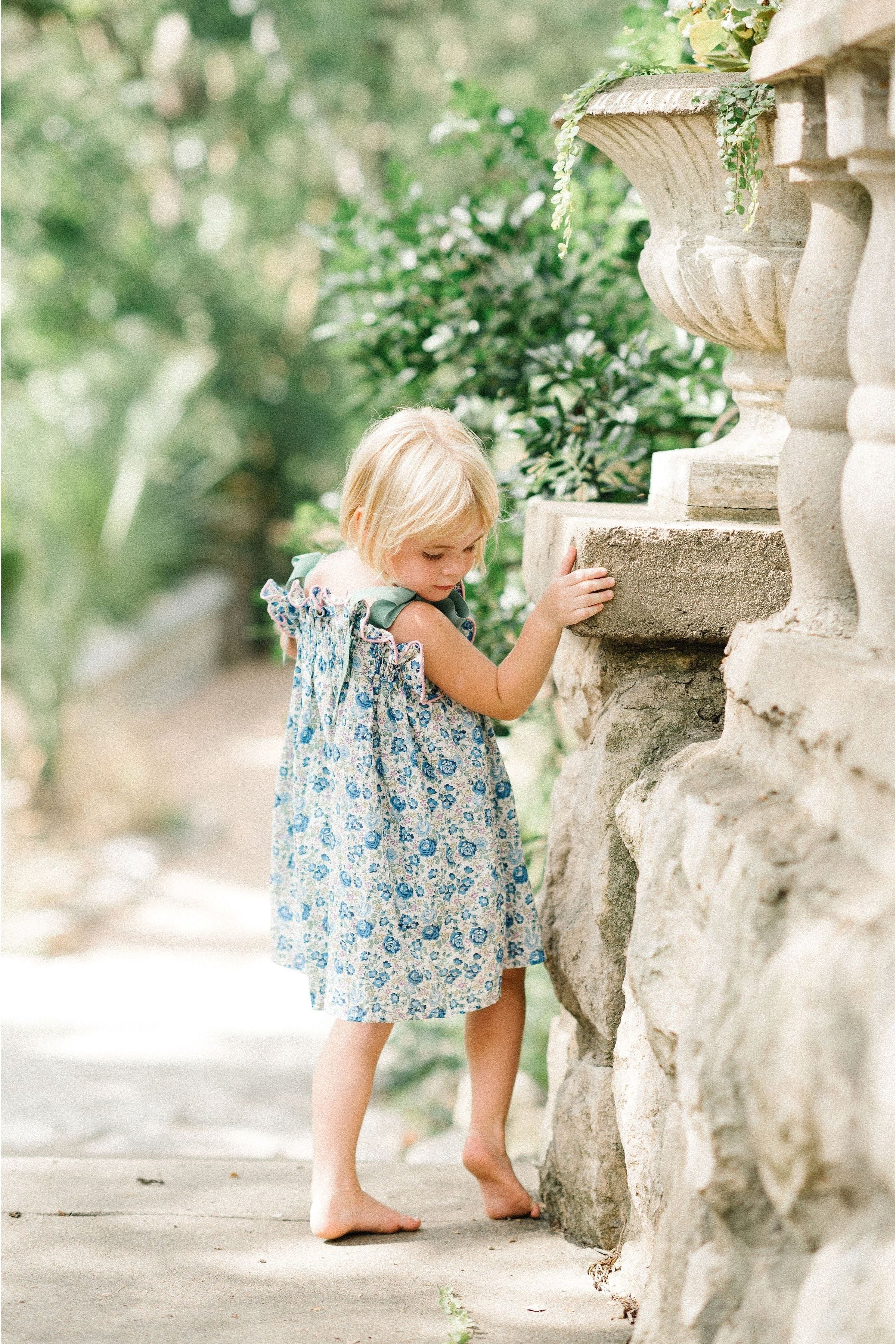 Girls' Jaime Dress in Blue Floral by Casey Marks