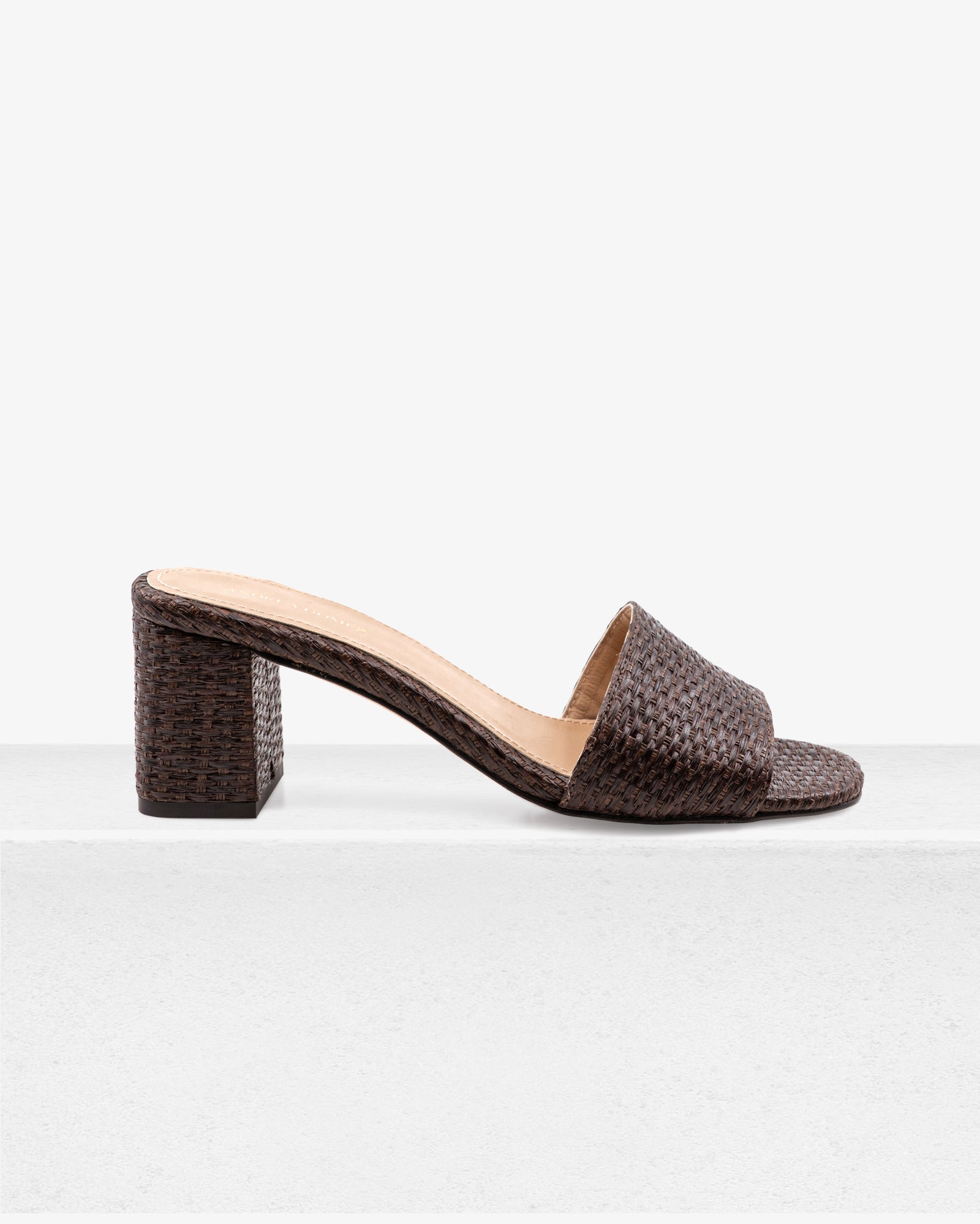 Claudia Brown Raffia Mule by Andrea Gomez