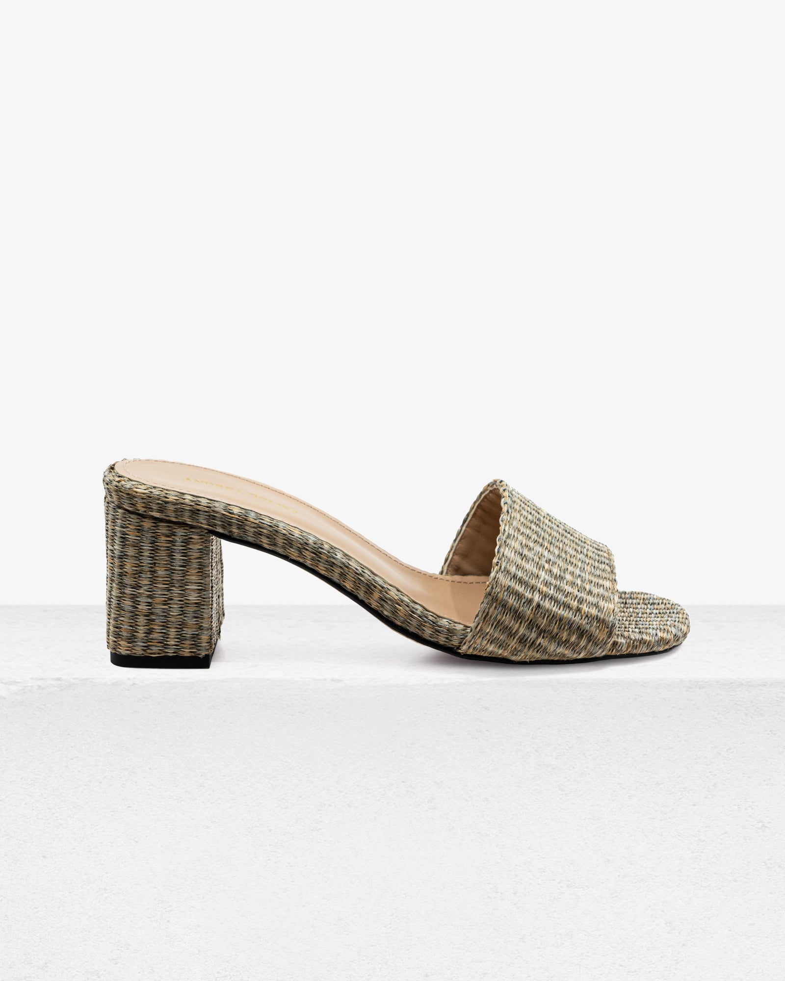 Claudia Grey Raffia Mule by Andrea Gomez