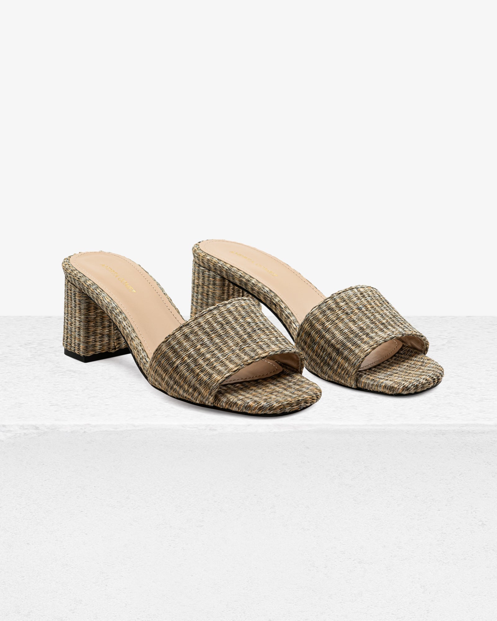 Claudia Grey Raffia Mule by Andrea Gomez