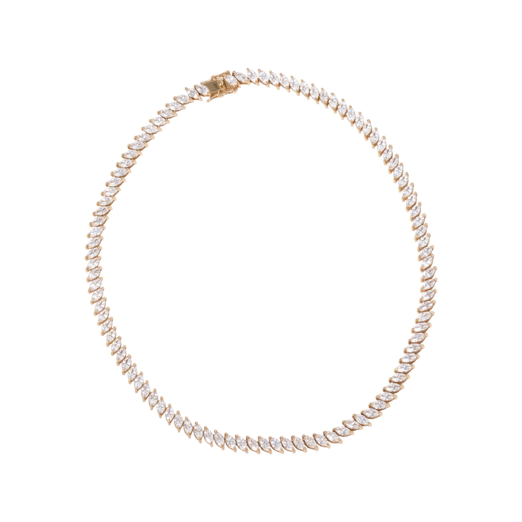 Santi Crystal Necklace Gold Clear by Mignonne Gavigan