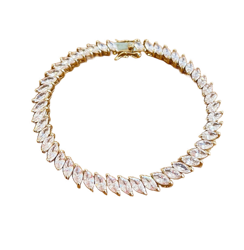 Santi Crystal Bracelet Gold Clear by Mignonne Gavigan