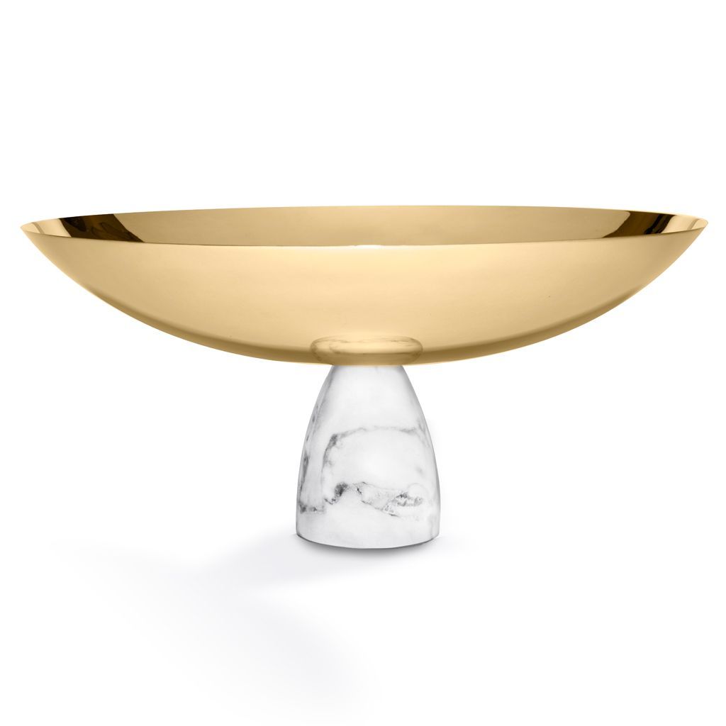 Coluna Fruit Bowl, Marble & Gold by ANNA New York