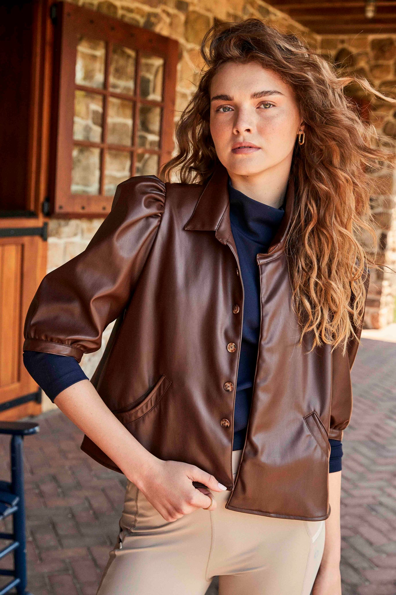 Colby Jacket-Faux Leather-Chicory by Cartolina