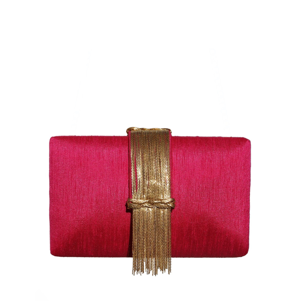 Cranberry Sauce Fringe Clutch by Simitri