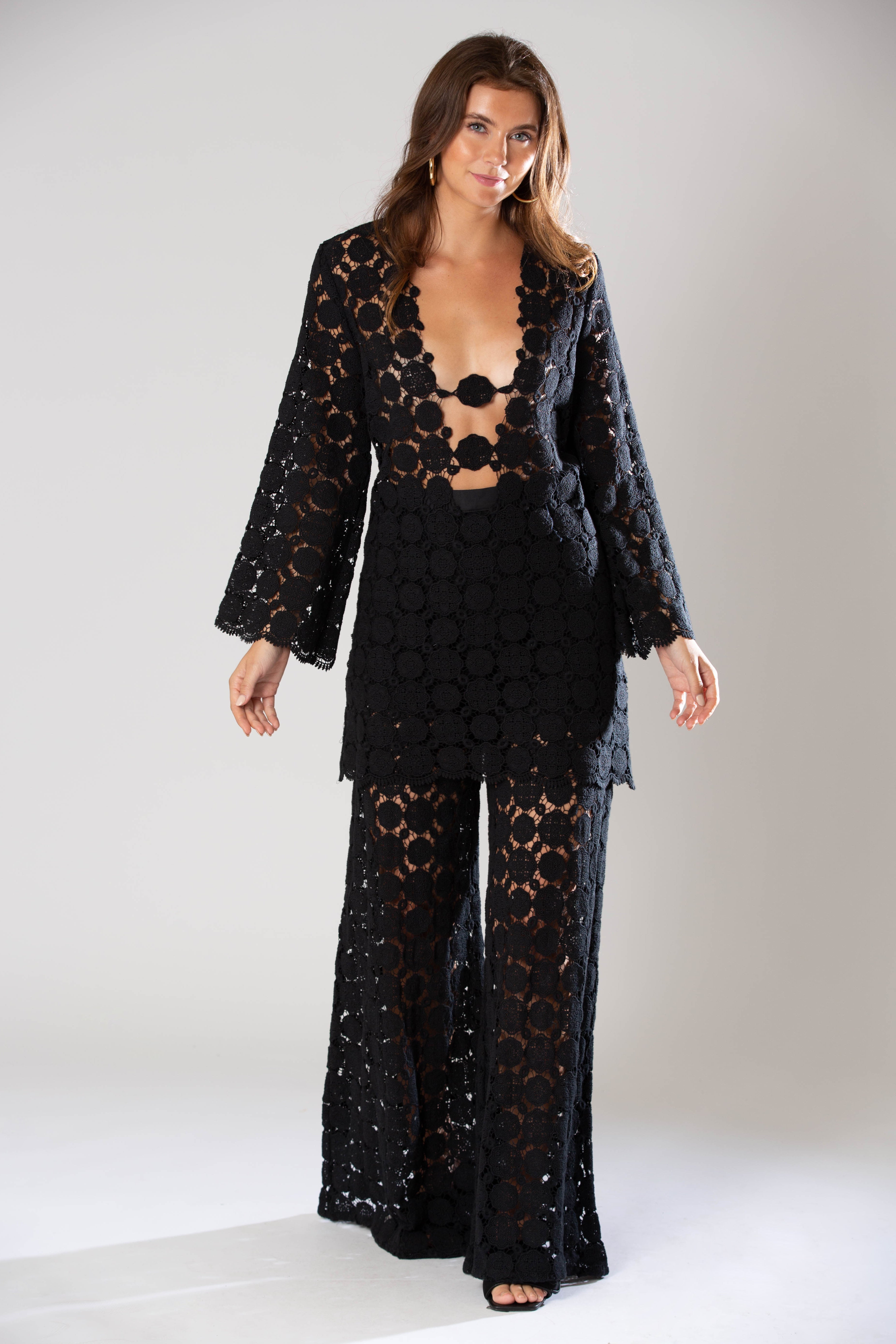 Yesenia Doily Lace Coverup Dress by Miguelina