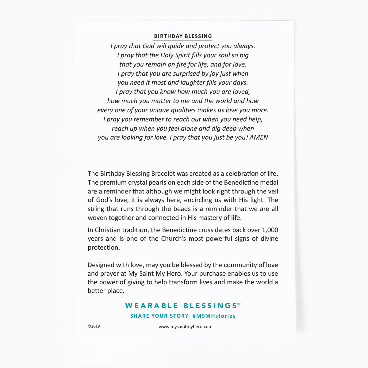 Pearl Birthday Blessing Bracelet by My Saint My Hero