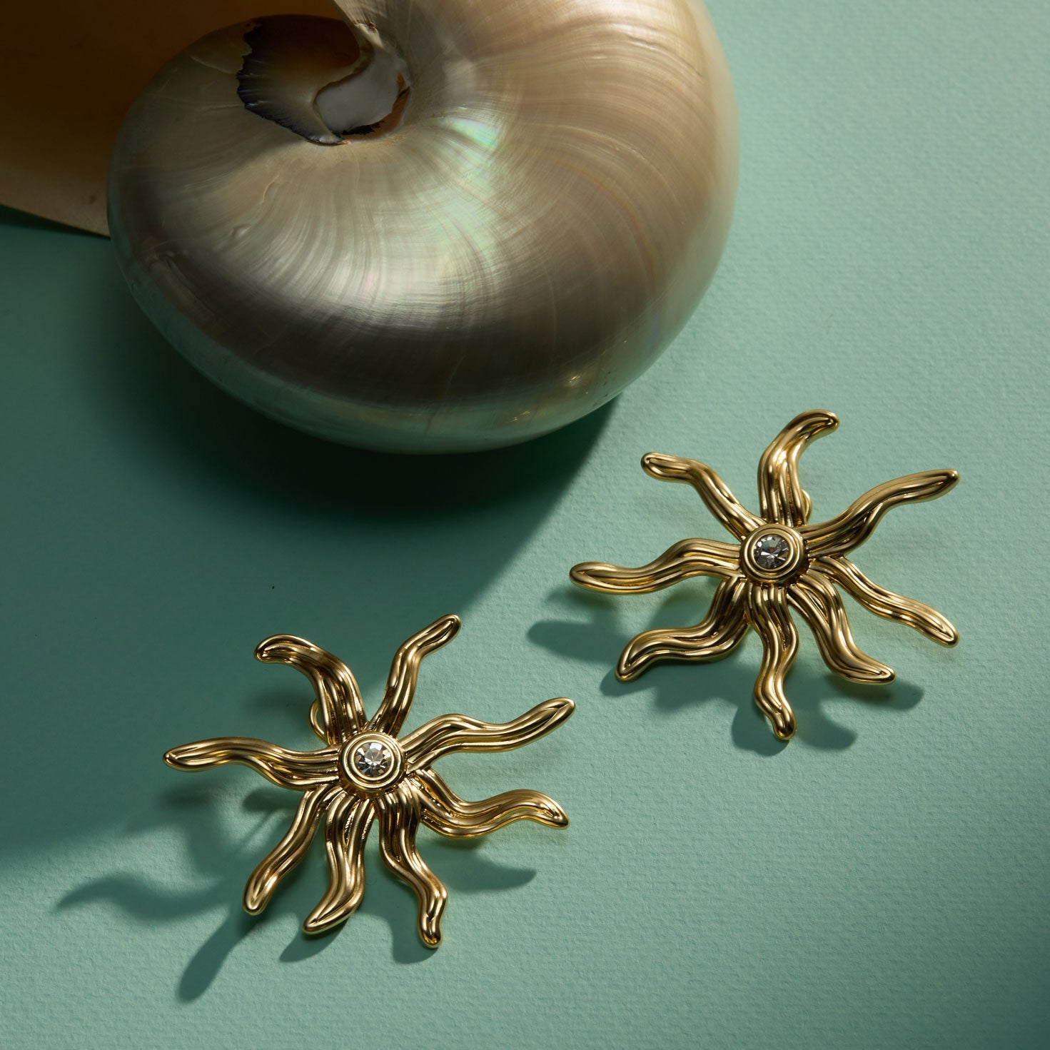 Bettina Earrings Brushed Gold by Mignonne Gavigan