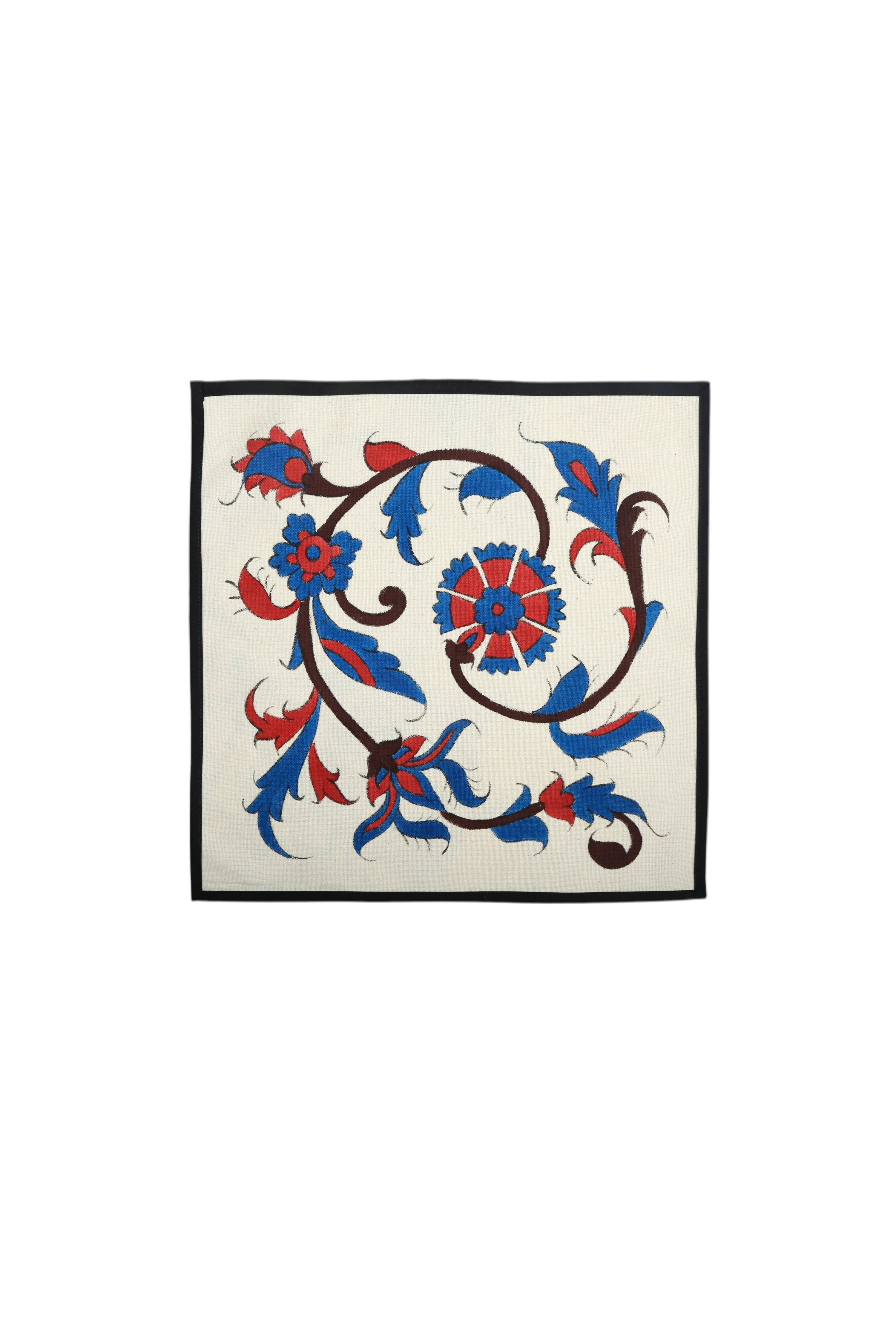 Isfahan Hand-Painted Napkins - Red & Blue by Rosewater House