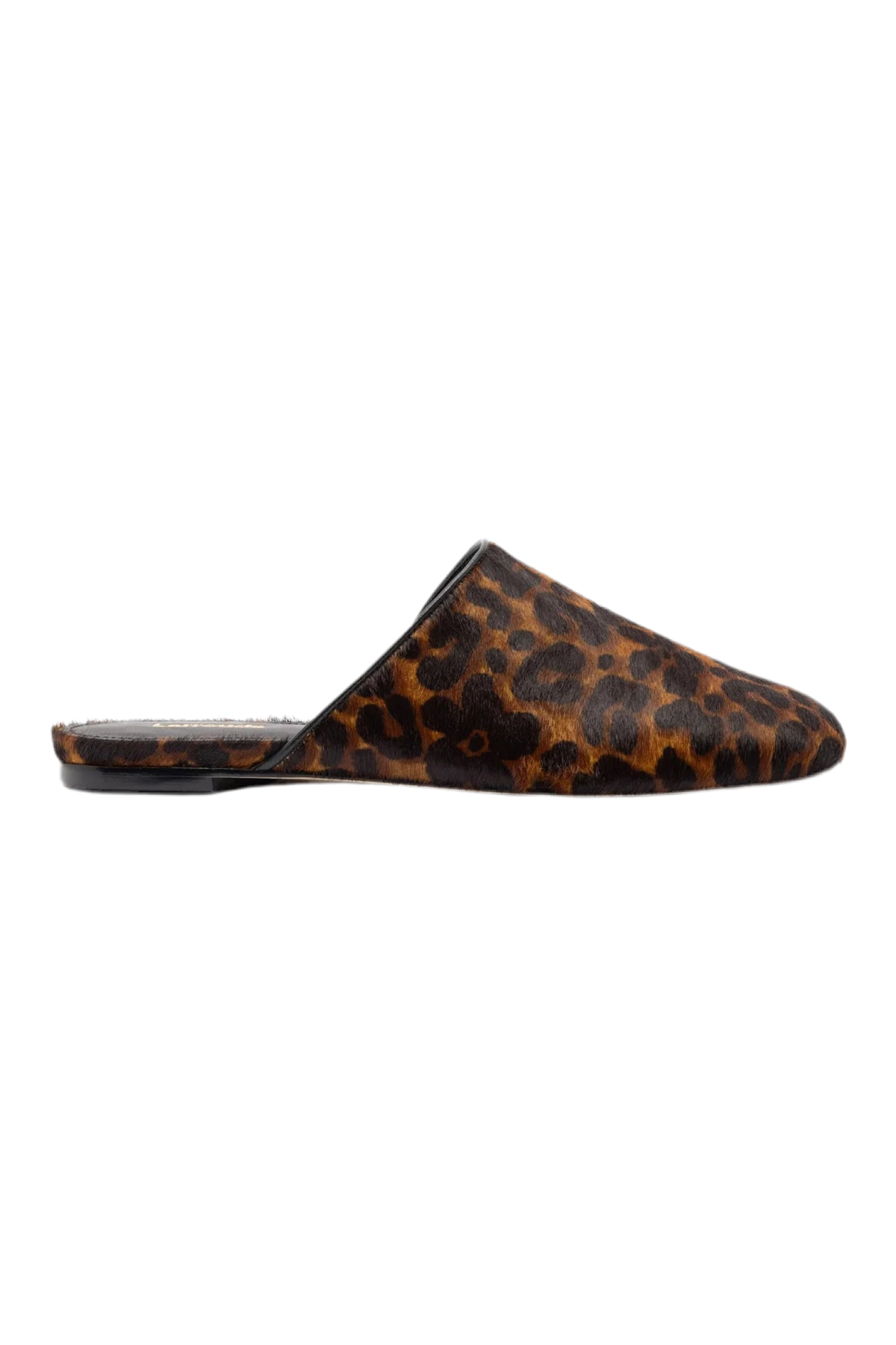 Venice Flat Mule In Leopard Print Calf Hair by Larroude