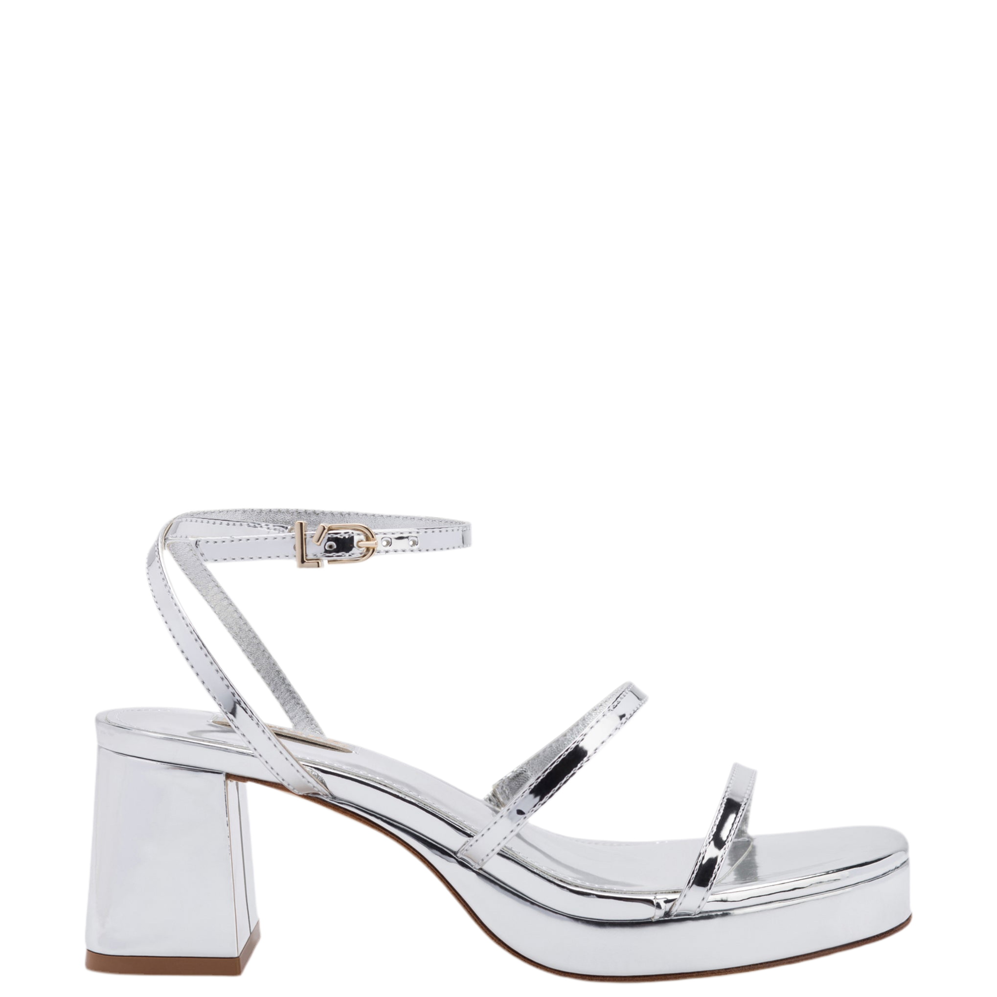 Gio Sandal In Silver Specchio by Larroudé