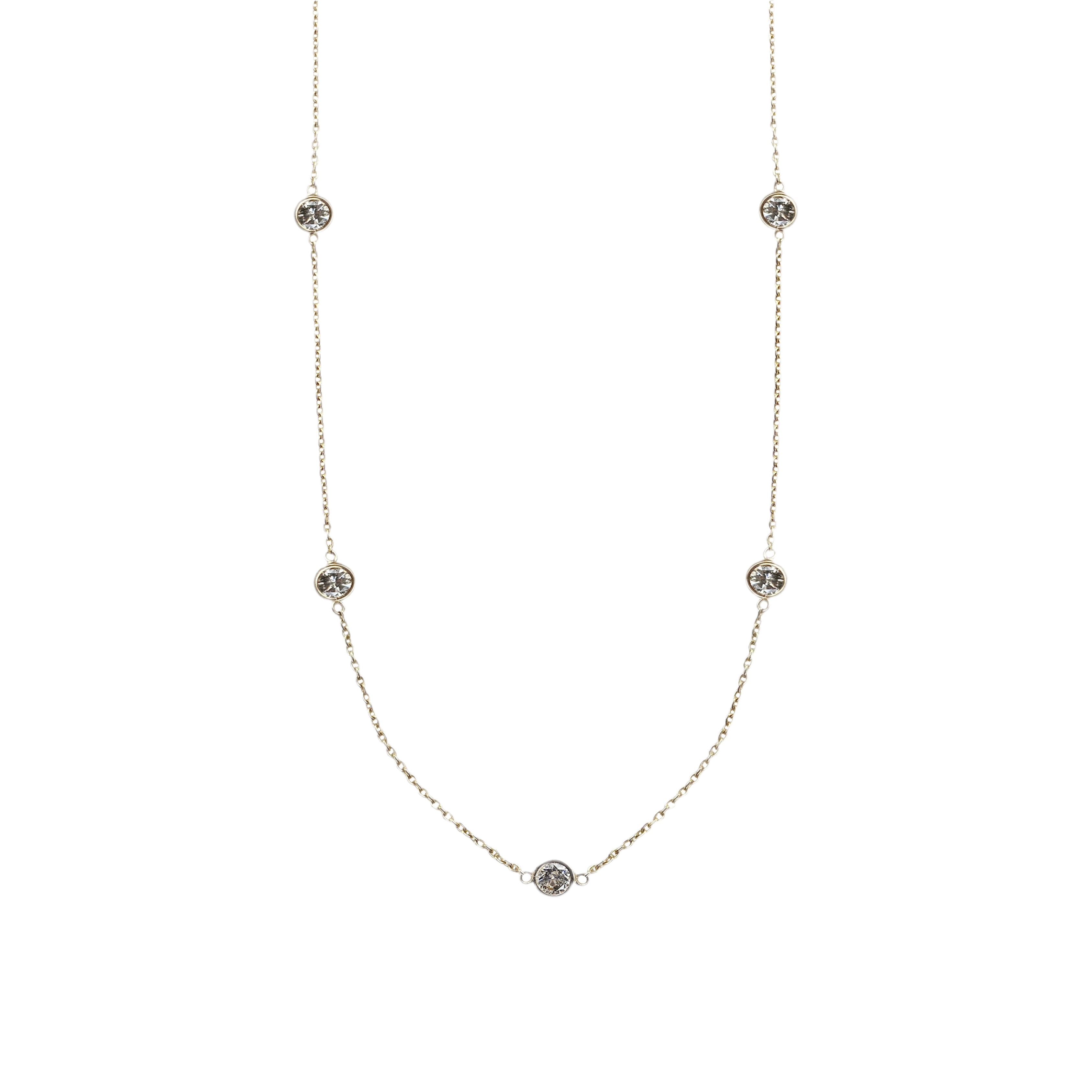 14k Yellow Gold Dainty Diamond Necklace by S.Carter Designs