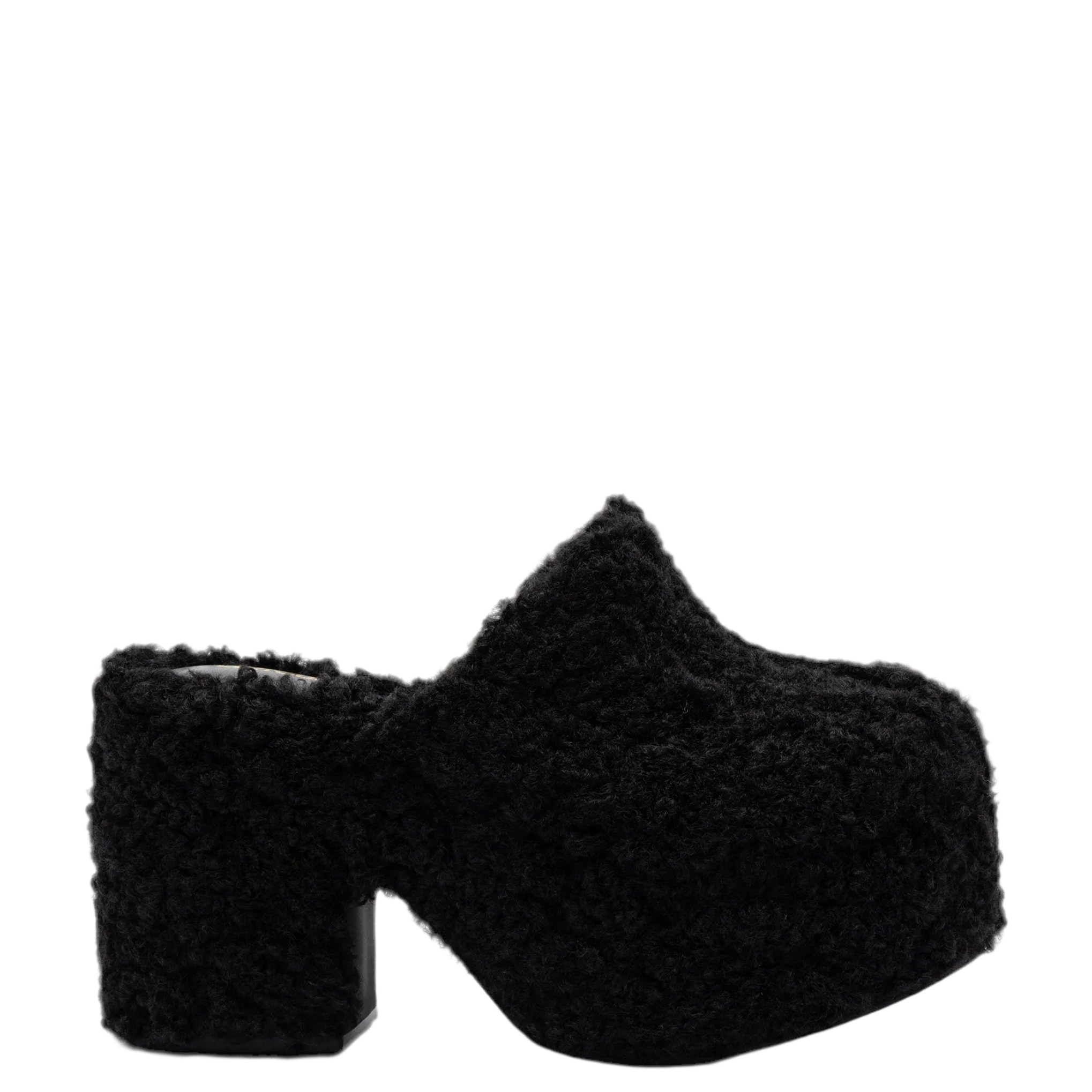 Miso Clog In Black Shearling by Larroudé