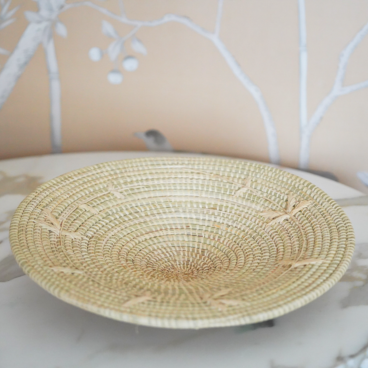 Embroidered Raffia Fruit Bowl - Thumbnail 2
