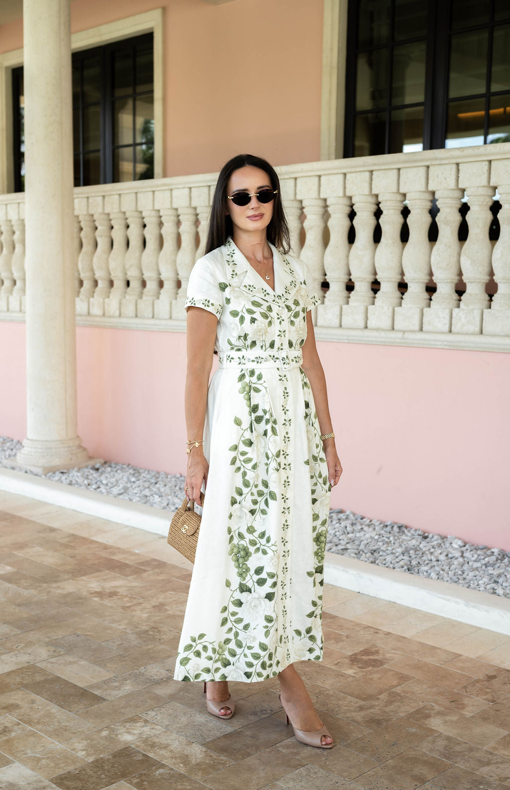 Lucy Belted Midi Collar Dress by Hermoza