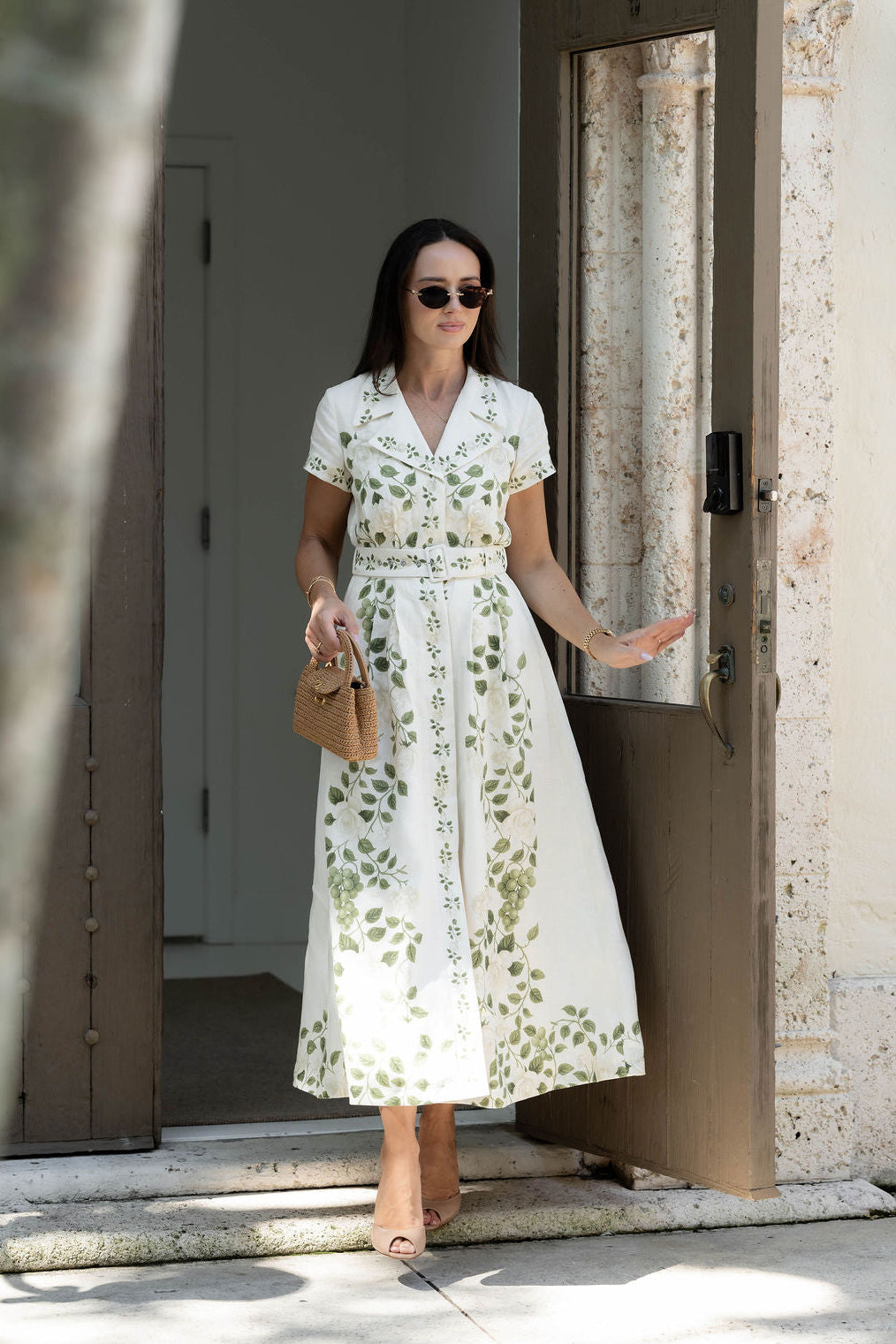 Lucy Belted Midi Collar Dress by Hermoza