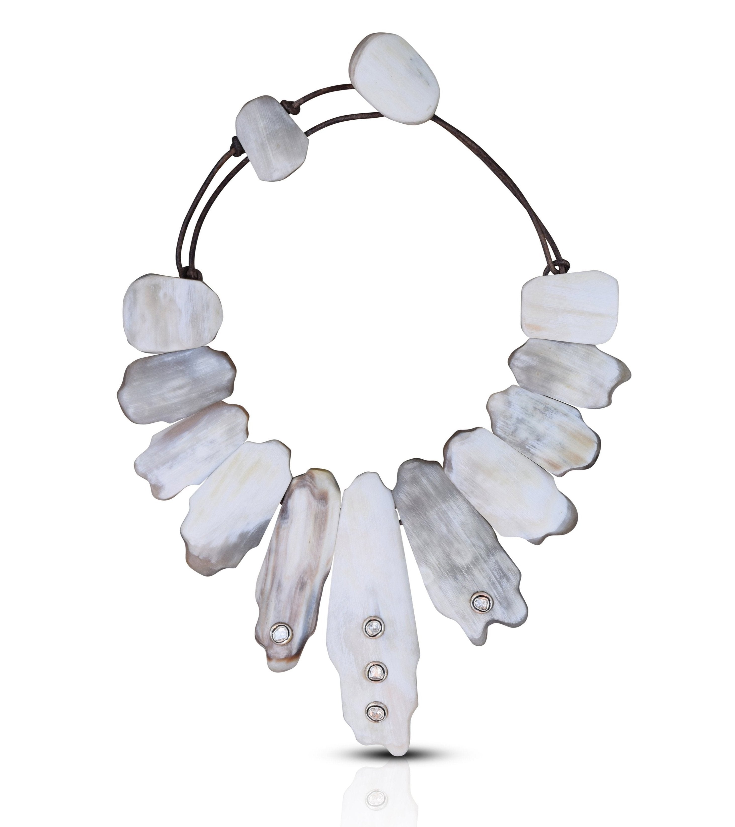 Light Matte Horn Collar by S.Carter Designs