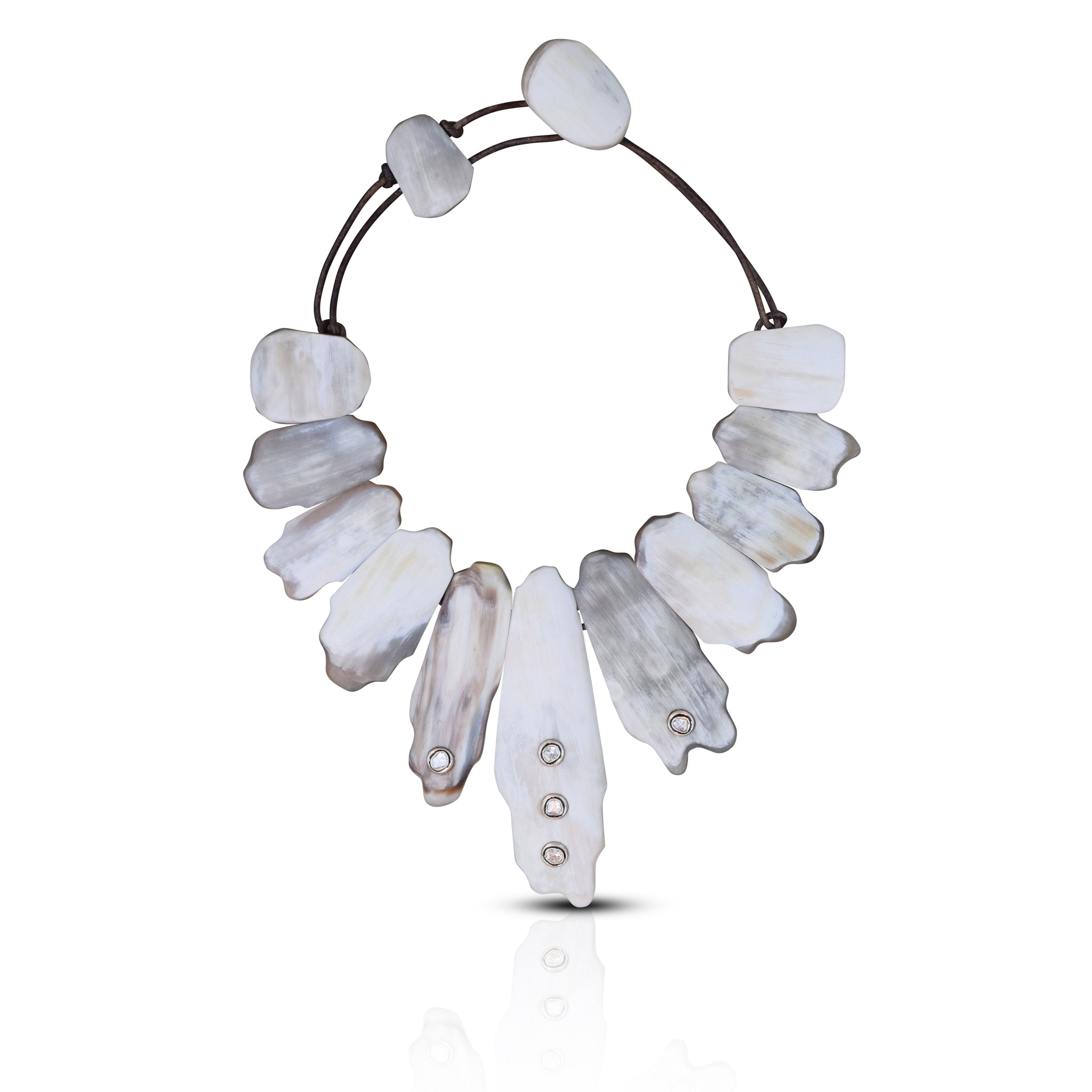 Light Matte Horn Collar by S. Carter Designs