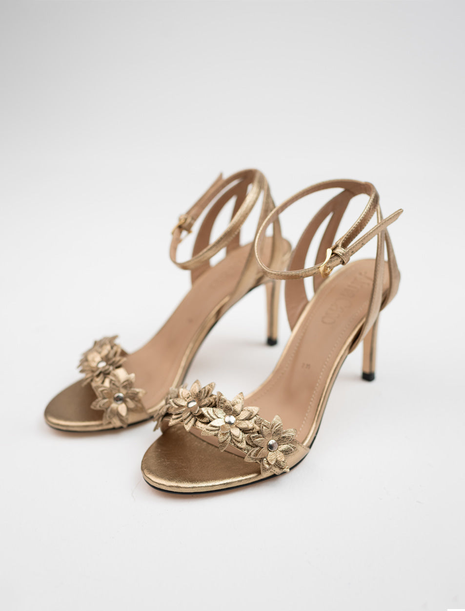 Lucia Gold Floral Sandal by Alma Caso