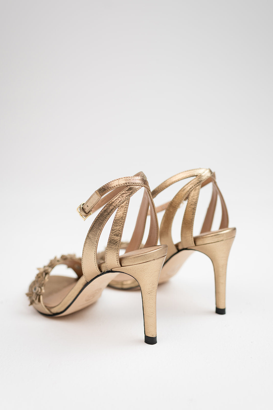 Lucia Gold Floral Sandal by Alma Caso