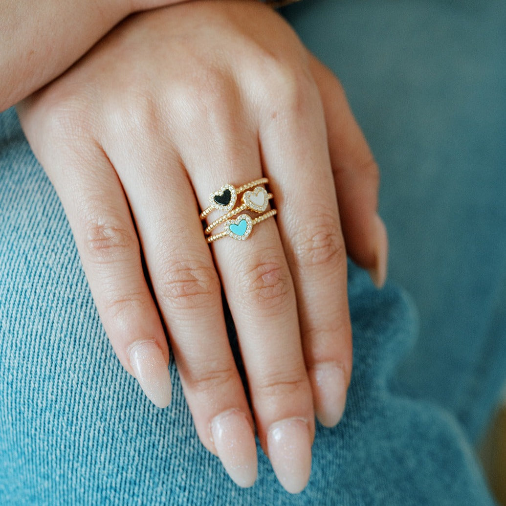 Ring Hannah Color Heart Beaded by Zafiro Jewellers