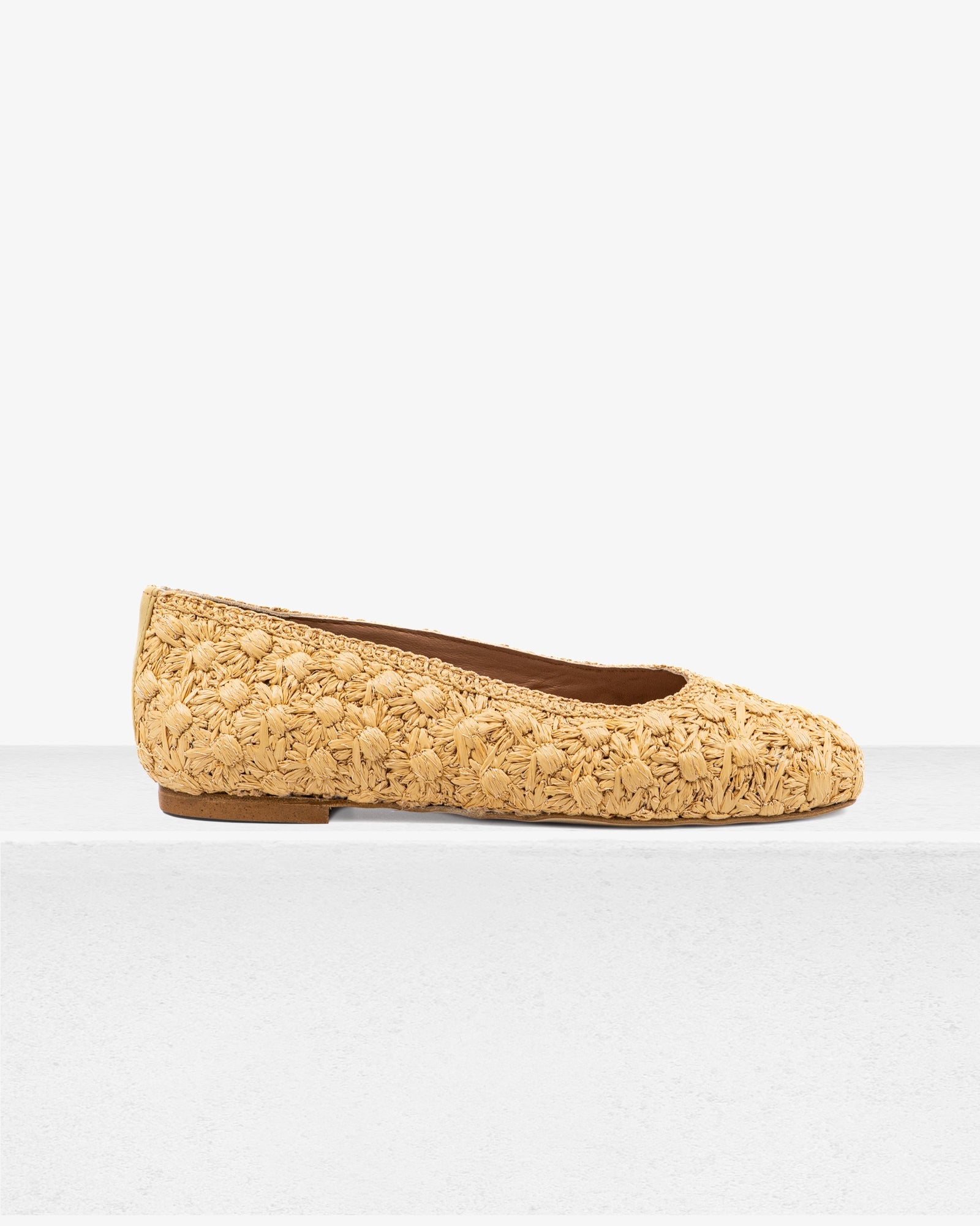 Dalia Flower Raffia Ballerina by Andrea Gomez