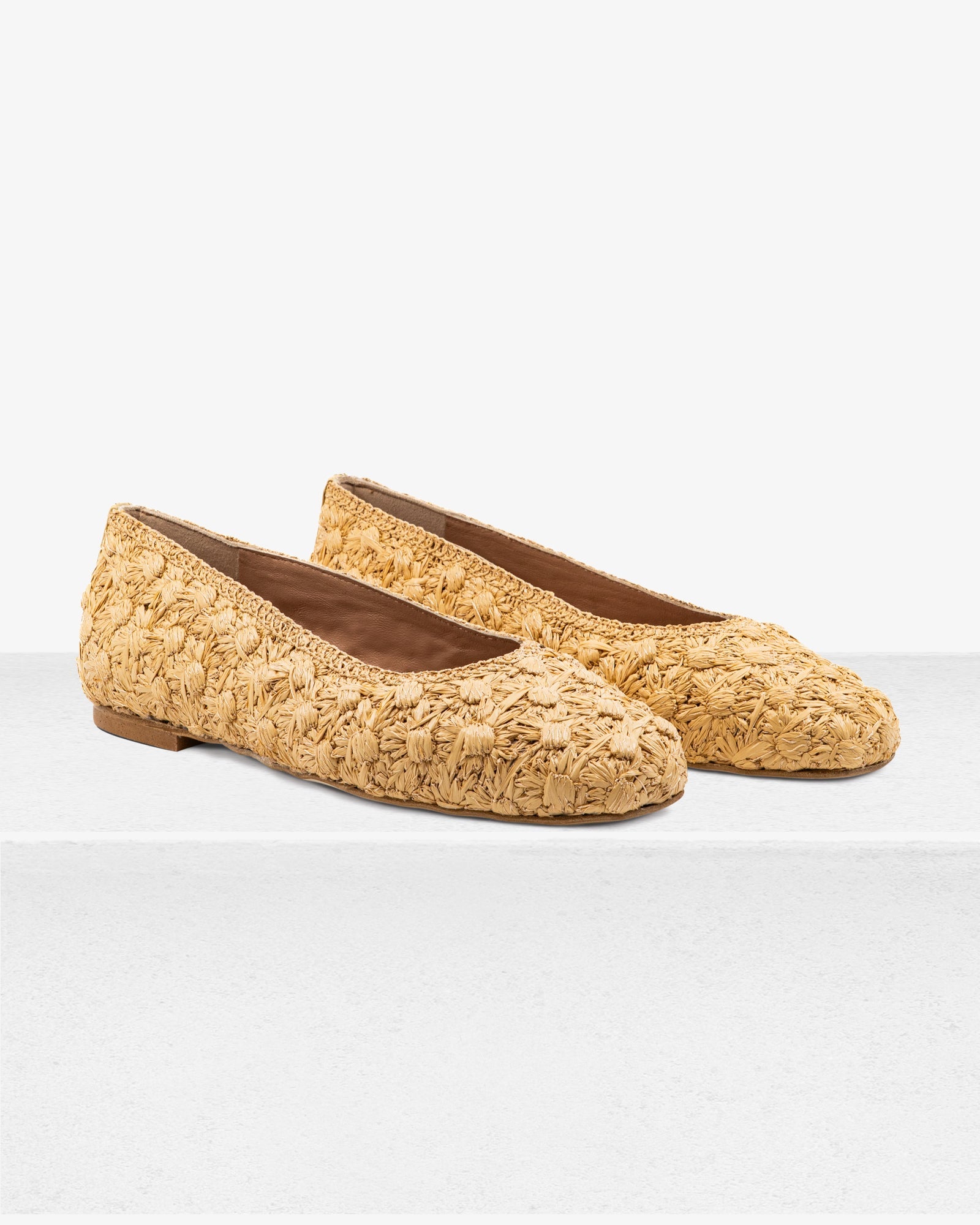 Dalia Flower Raffia Ballerina by Andrea Gomez