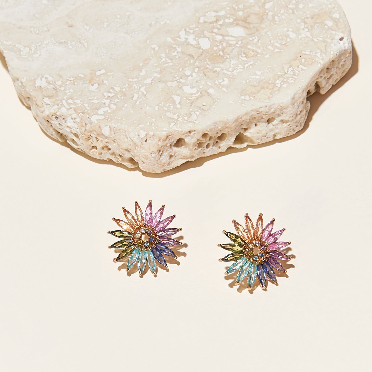 Crystal Madeline Stud Earrings Multi by Mignonne Gavigan