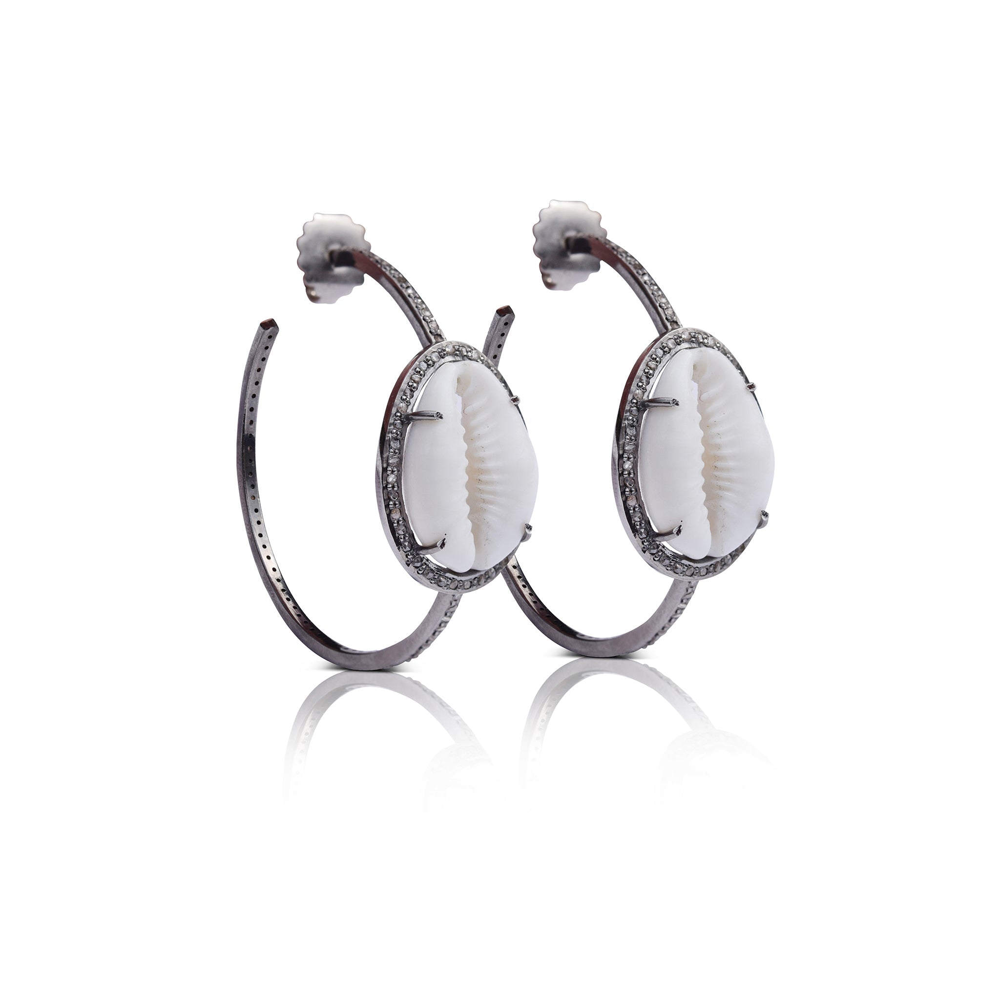 Cowrie Shell Hoops by S. Carter Designs