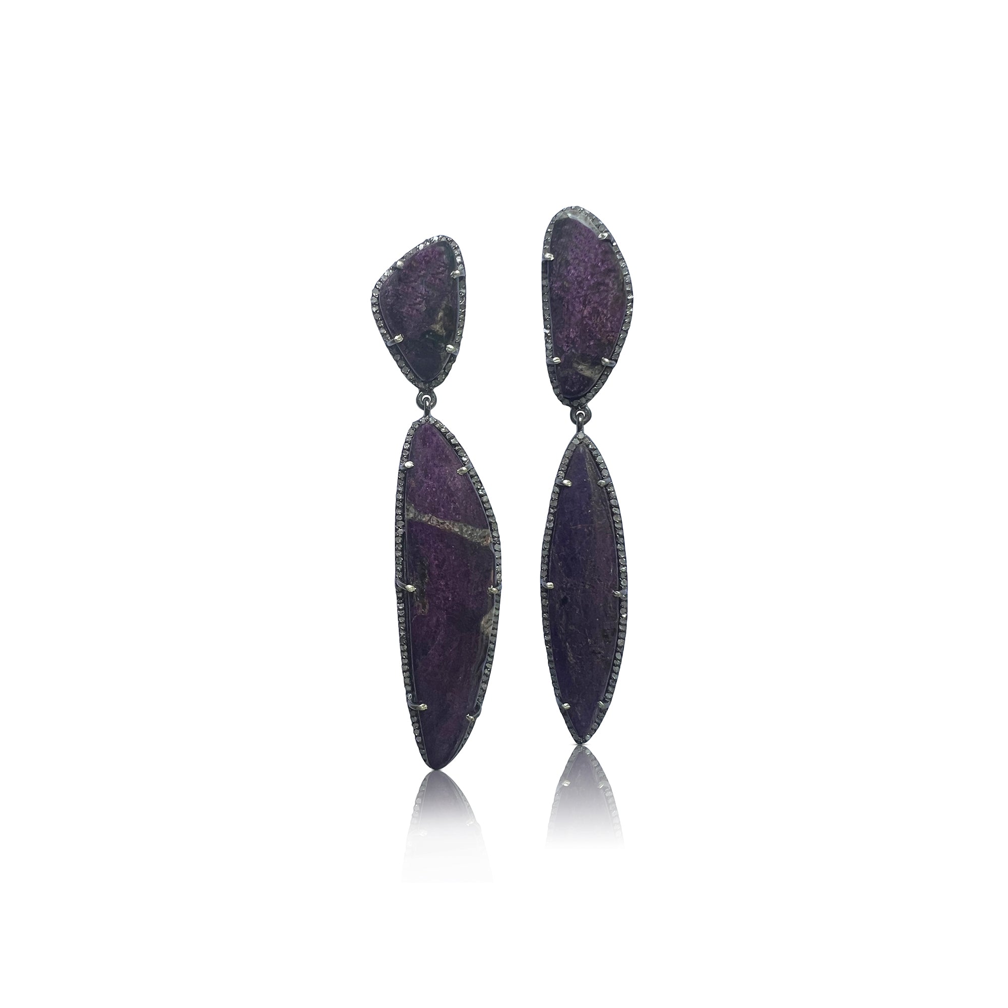 Purpurite Double Drop Earrings by S. Carter Designs