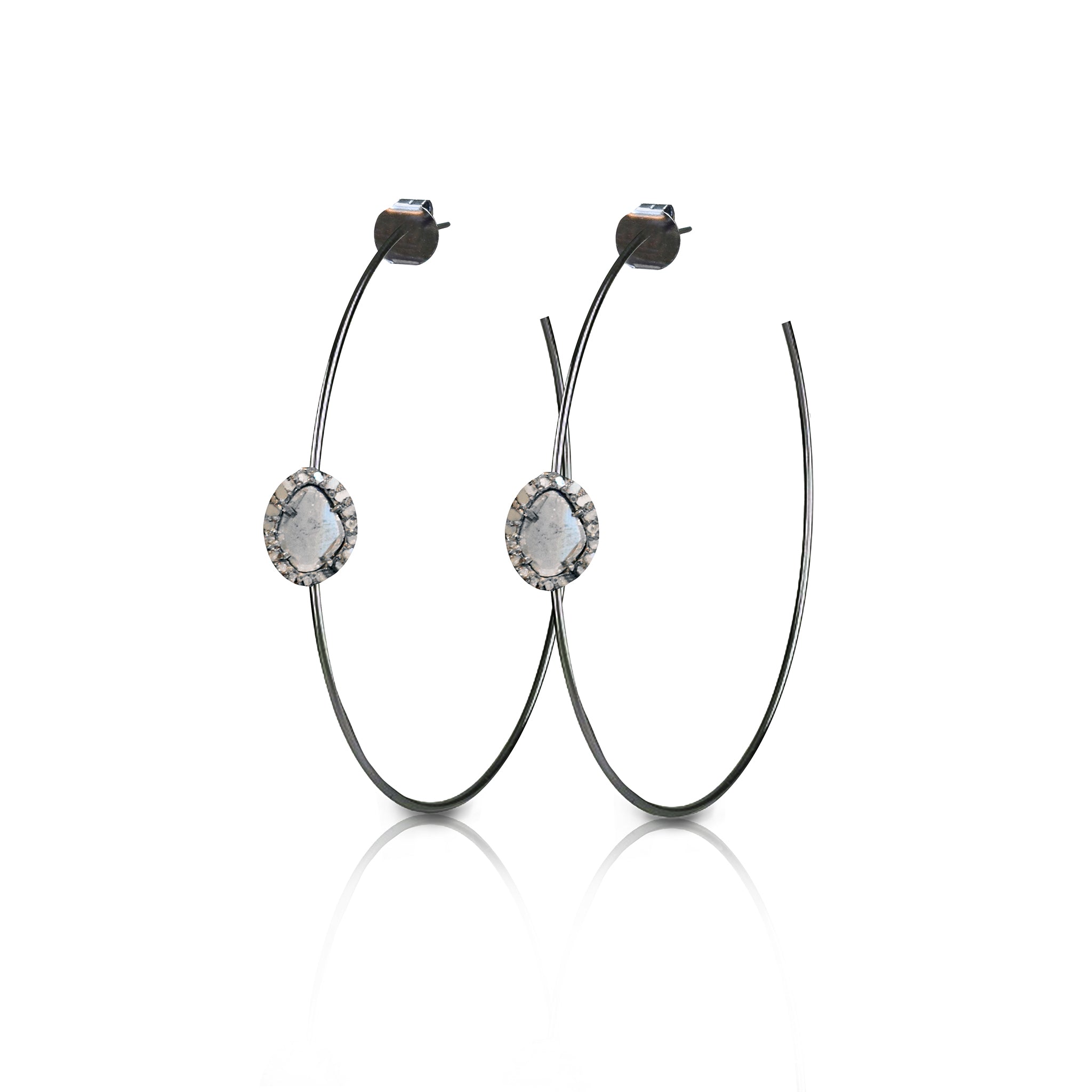 Sliced Diamond Hoops by S. Carter Designs