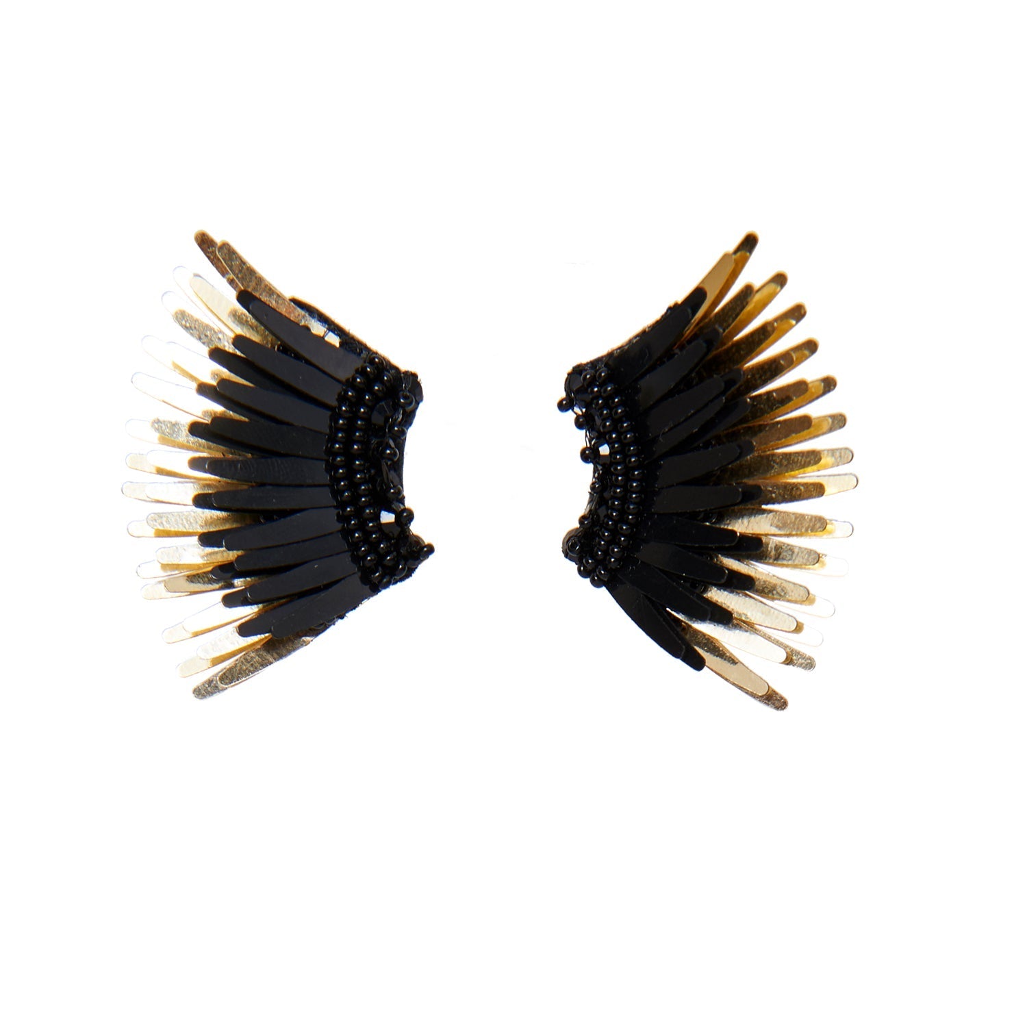 Mini Madeline Earrings Black Gold by Mignonne Gavigan