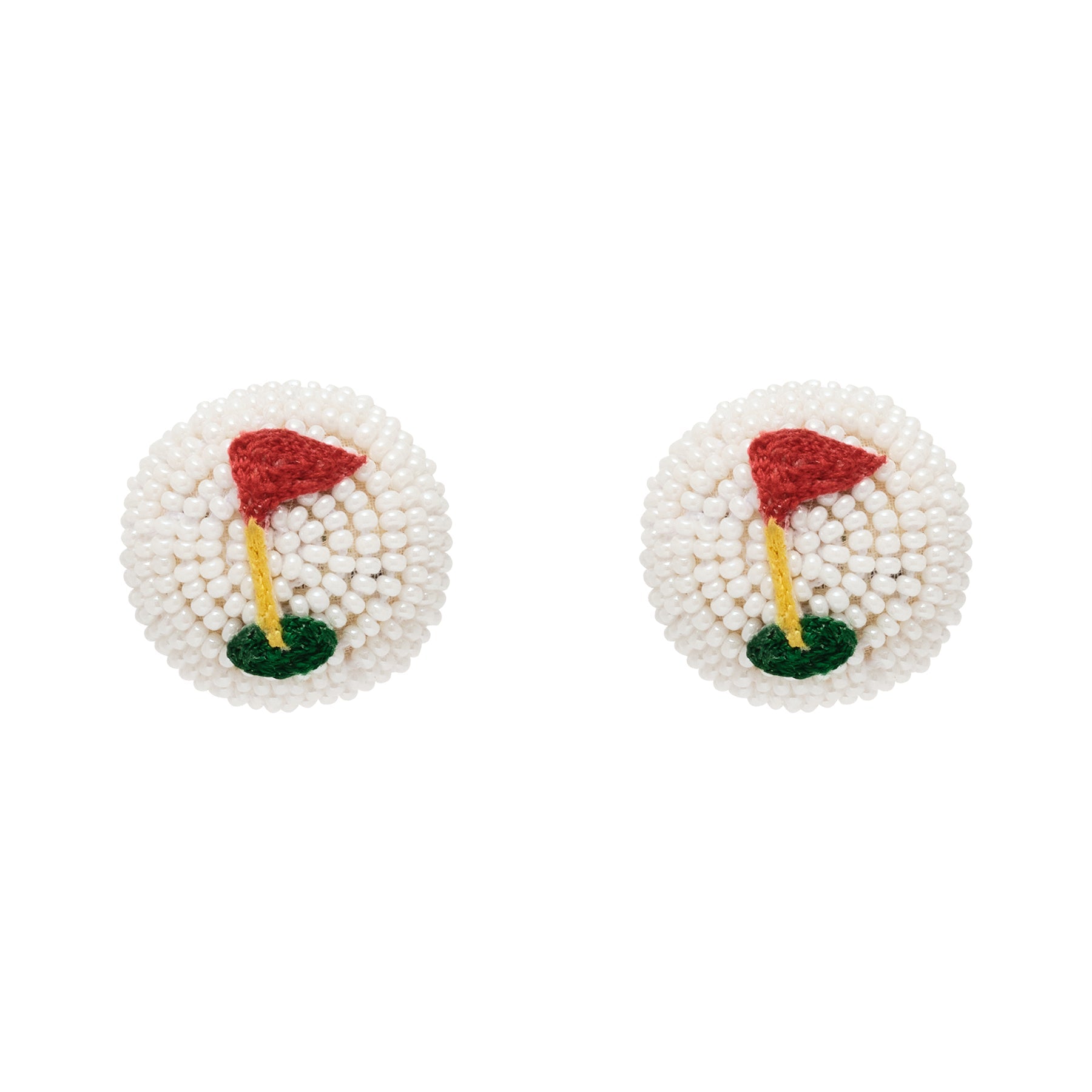 Golf Ball Studs White by Mignonne Gavigan