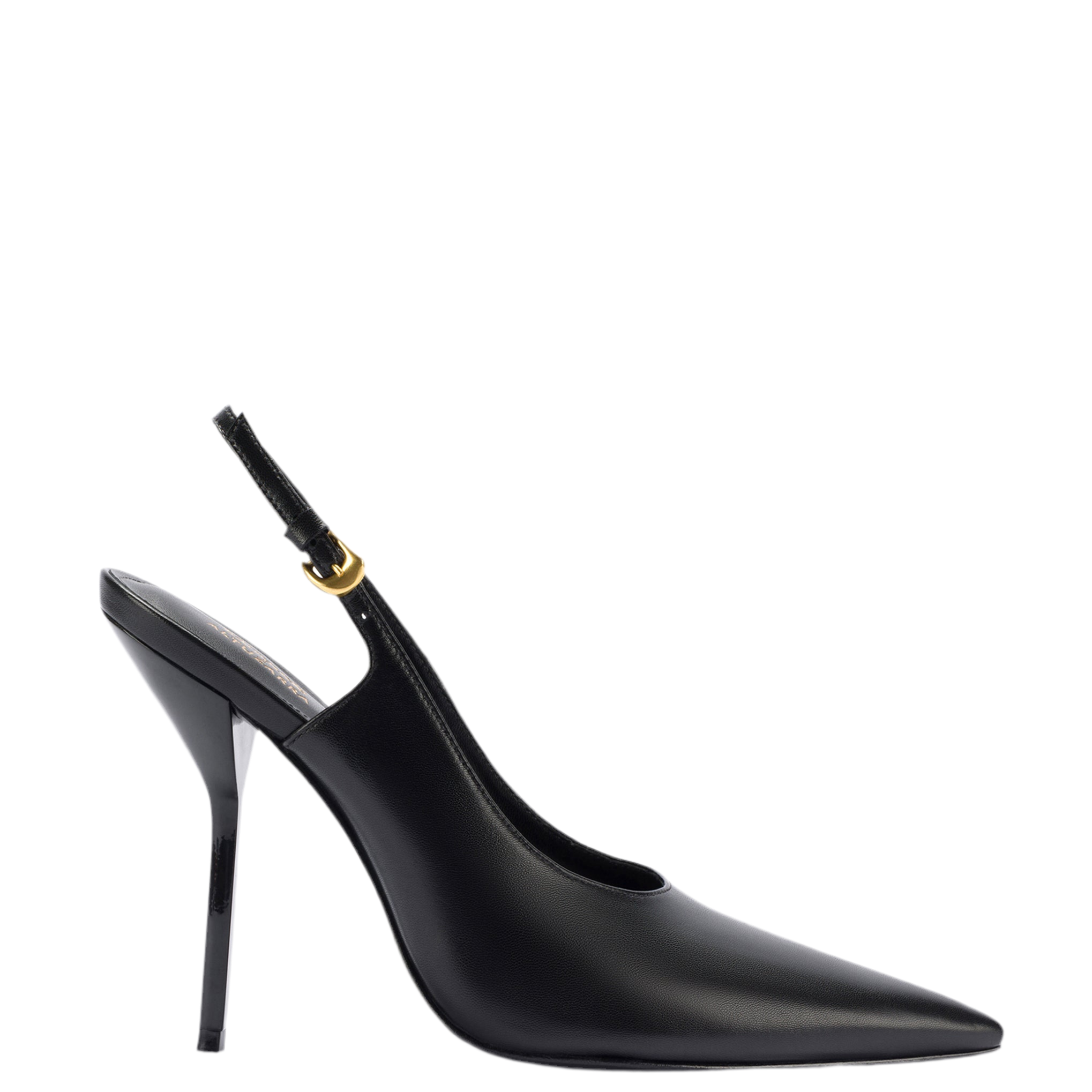 Larroudé x Altuzarra Pump In Black Leather by Larroudé