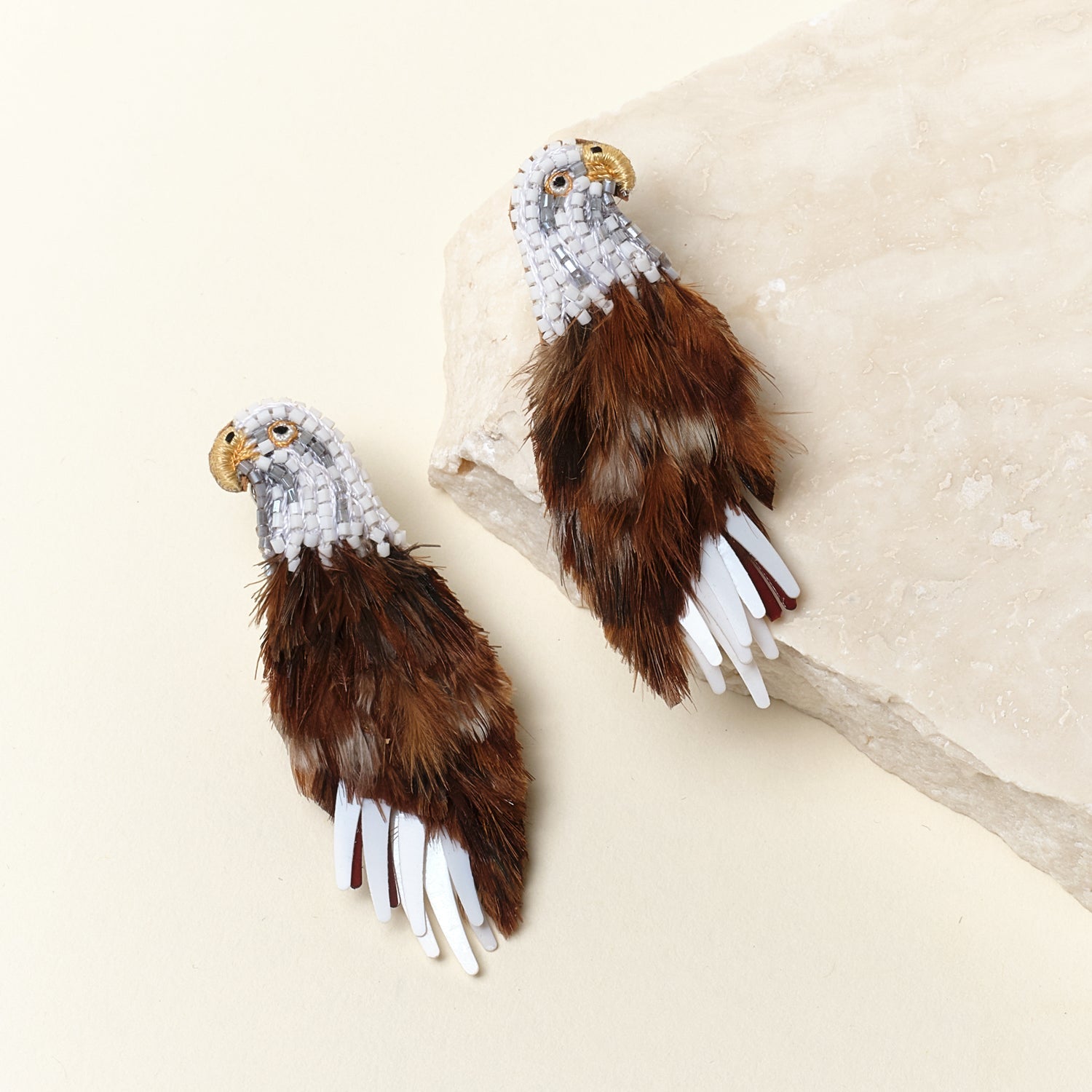Eagle Earrings Brown by Mignonne Gavigan